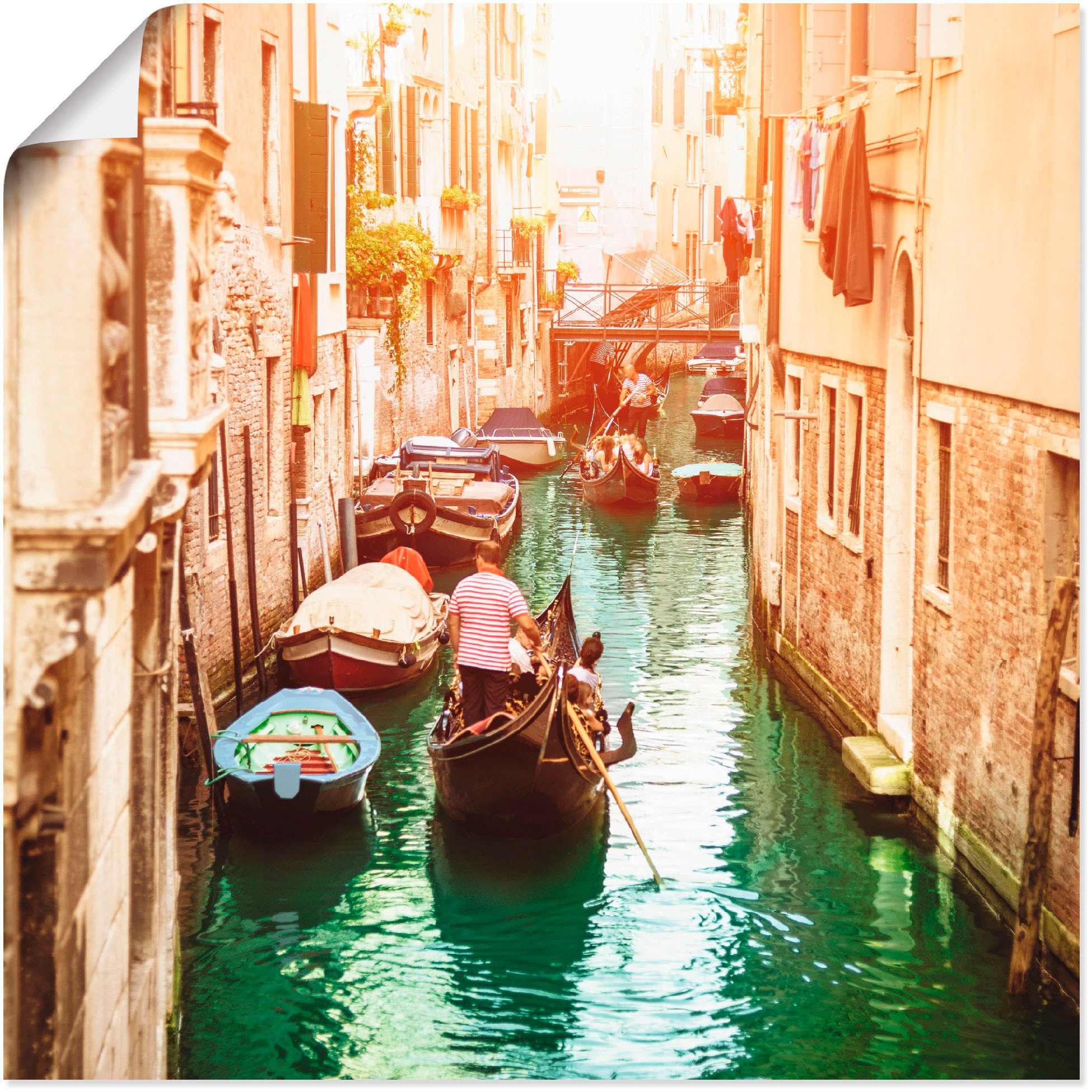 Artland Wandbild »Venedig Kanal«, Italien, (1 St.), in vielen Größen & Produktarten - Alubild / Outdoorbild für den Außenbereich, Leinwandbild, Poster, Wandaufkleber / Wandtattoo auch für Badezimmer geeignet