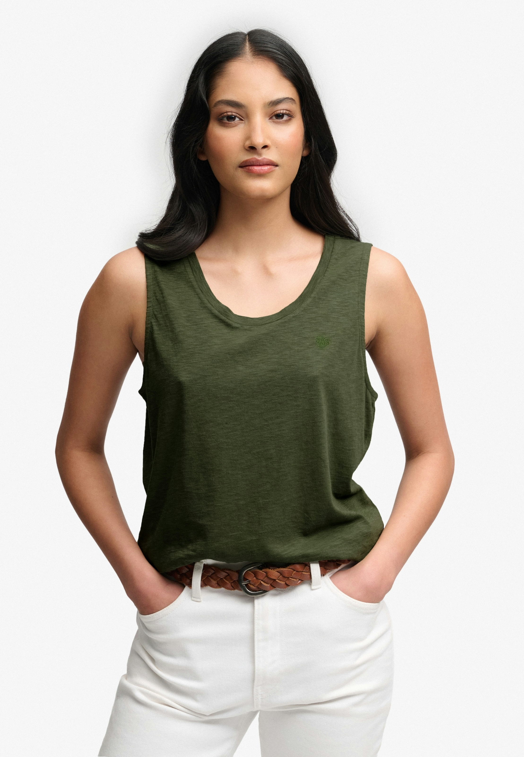Superdry Tanktop »SCOOP NECK TANK« Baumwollmischung, regular fit