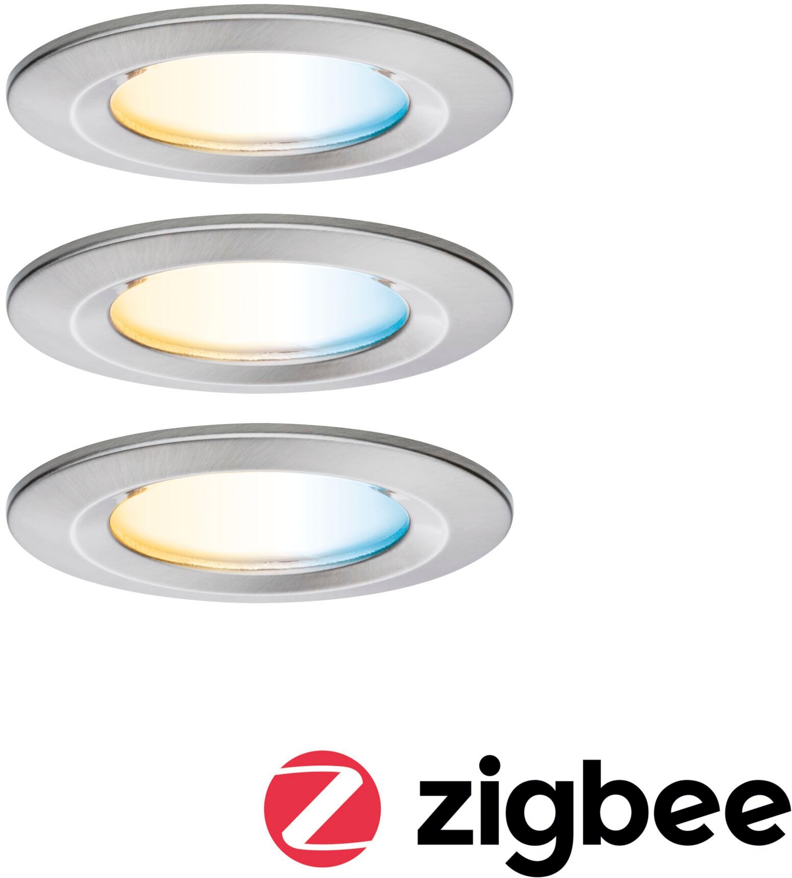 Paulmann LED Einbauleuchte »LED Einbauleuchte Nova Coin IP44 rund 78mm« LED-Modul 3 Stk. Tageslichtweiß Memoryfunktion, Farbwechsler, Farbsteuerung, Dimmer, Smart Home