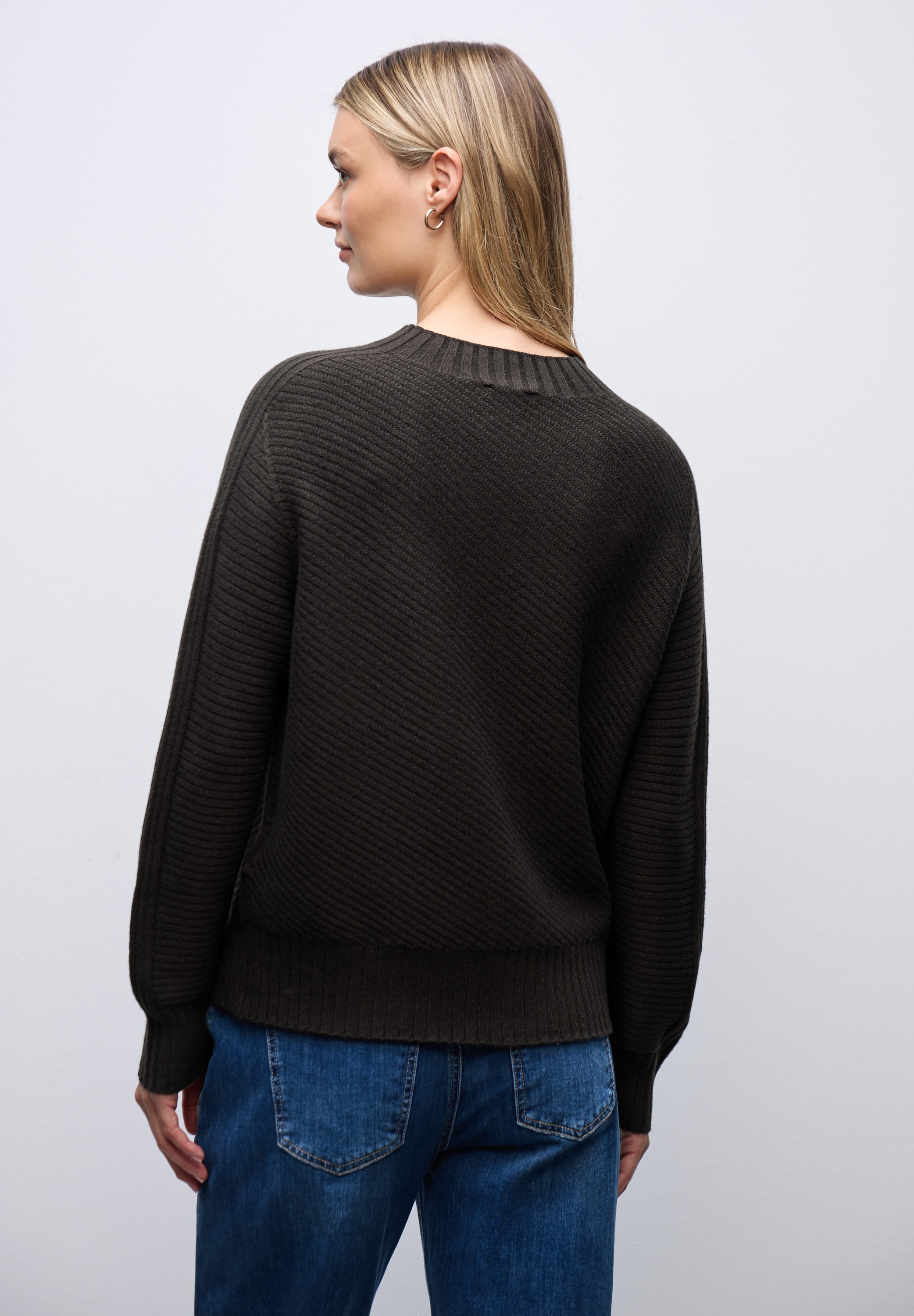 STREET ONE Strickpullover mit Struktur und Stehkragen/Turtleneck