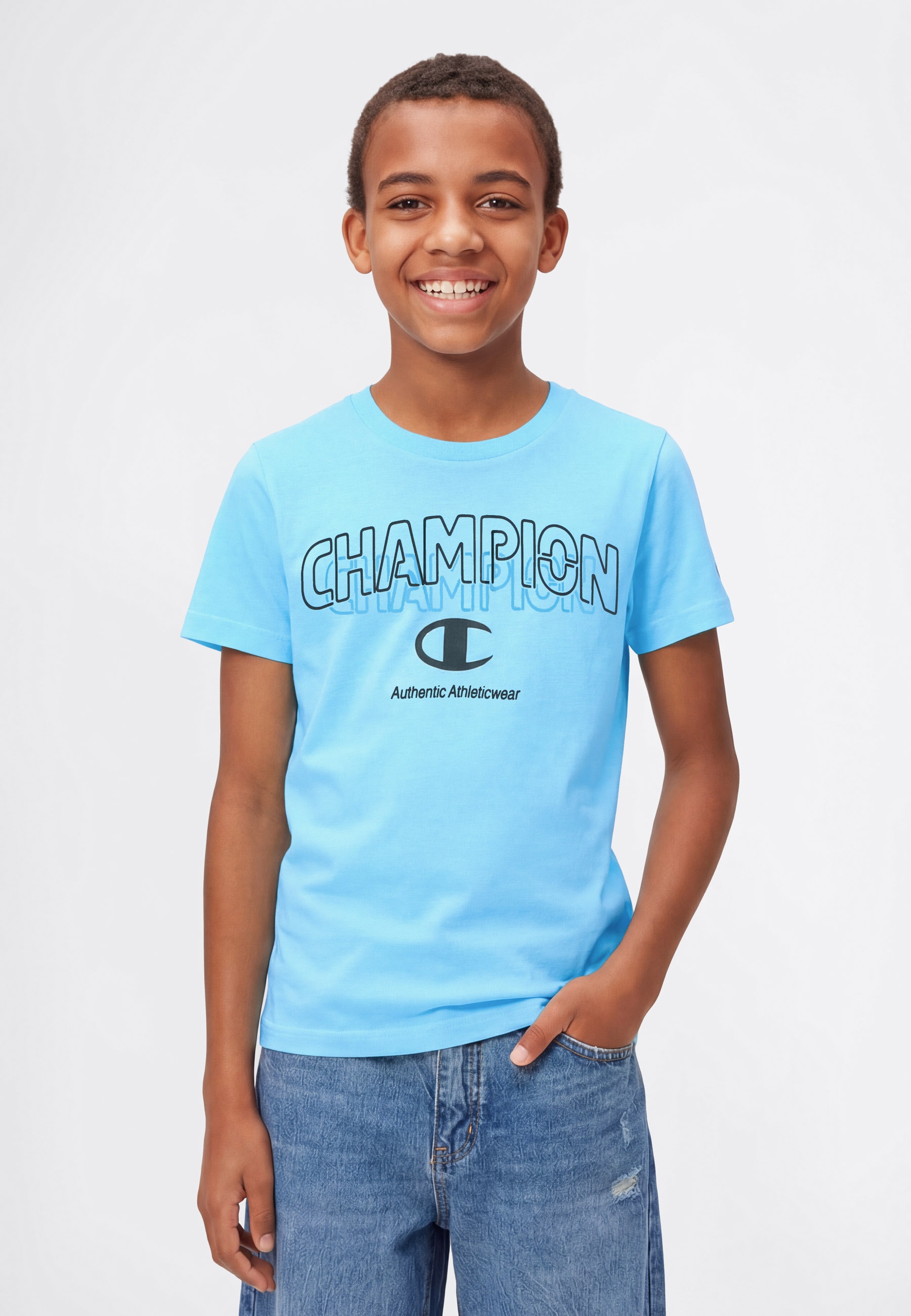 Champion T-Shirt »Graphic T-Shirt« 1 tlg. für Kinder, sportlicher Stil, Kurzarm, für sportliche Aktivitäten