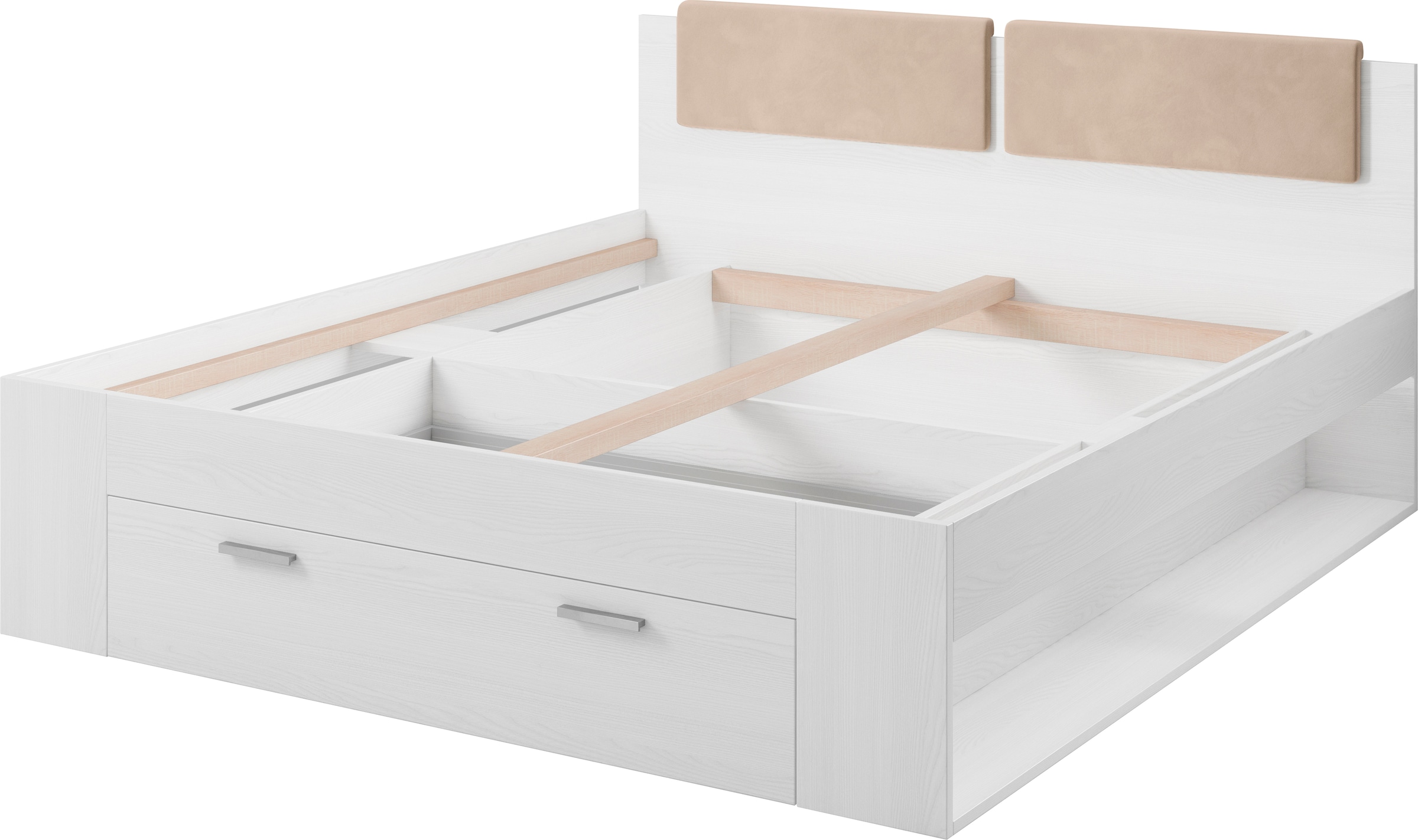 INOSIGN Schlafzimmer-Set »Galaxy«, (4 tlg.), Bett mit gepolsterten Kopfteilen und Stauraumschublade