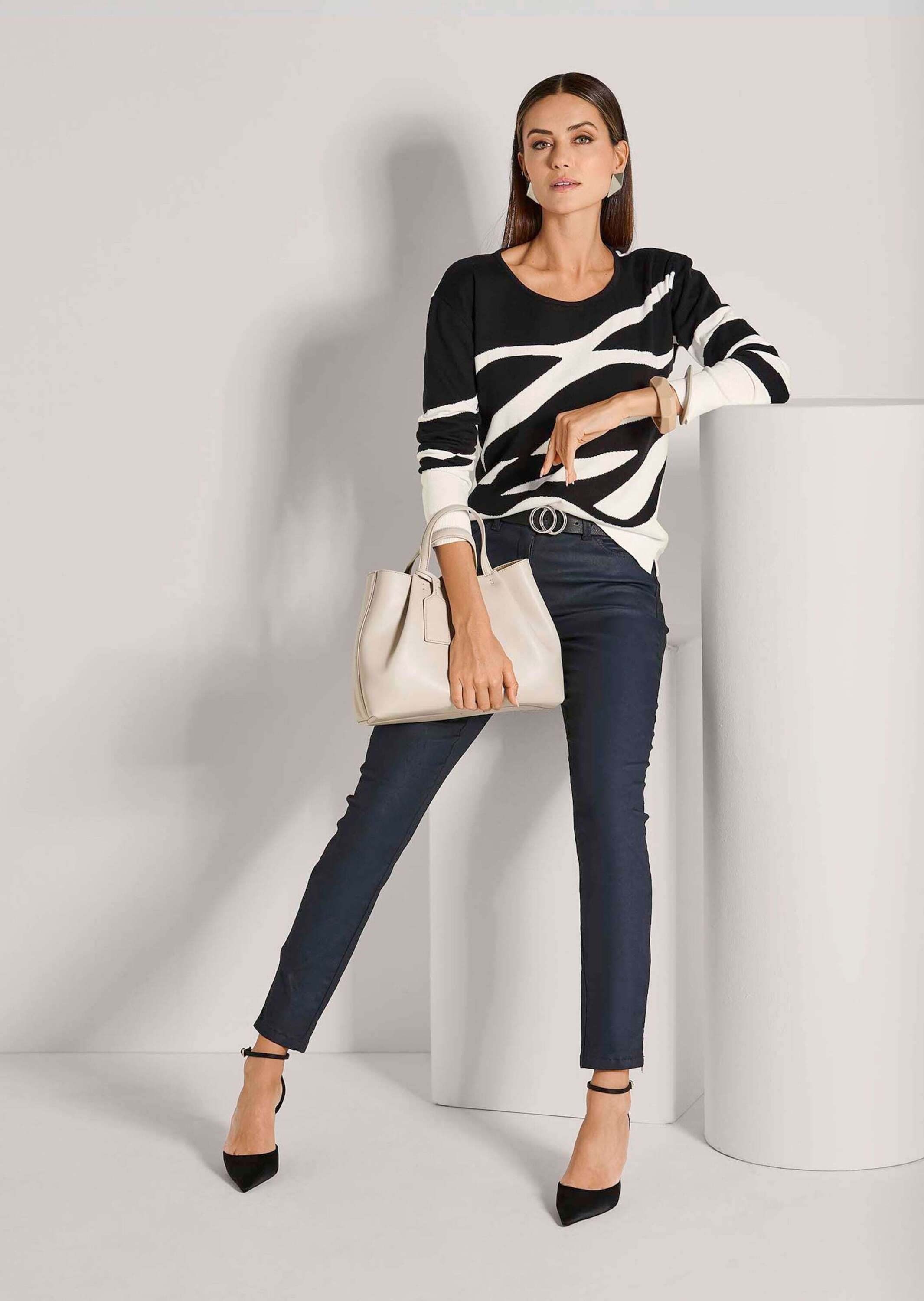 MADELEINE Longpullover »Pullover Pullover mit Intarsien-Muster«