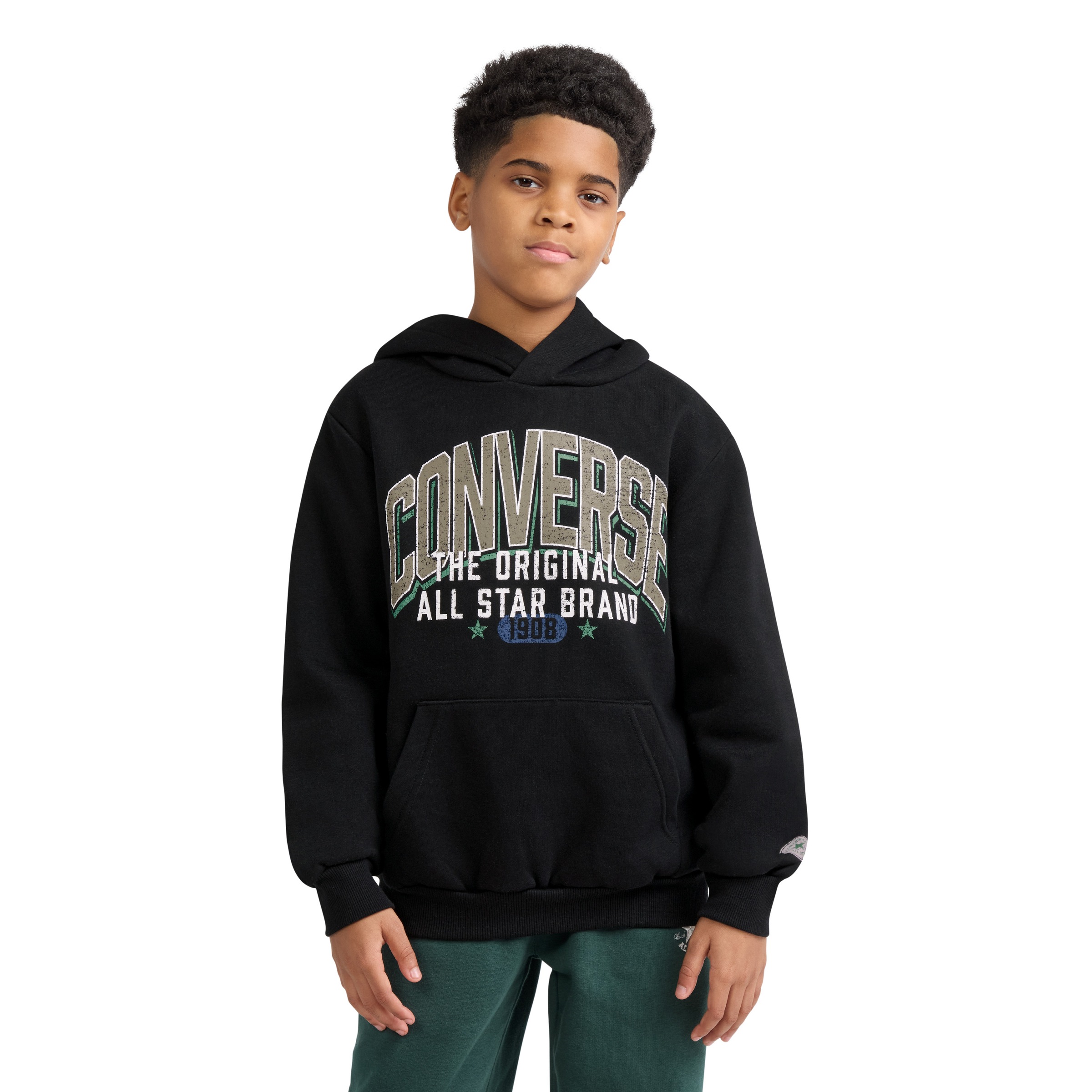 Converse Kapuzensweatshirt »CNVB VARCITY LAYERED HOODIE«, mit warmem Fleece-Material, für Kinder, aus Baumwolle und Polyester
