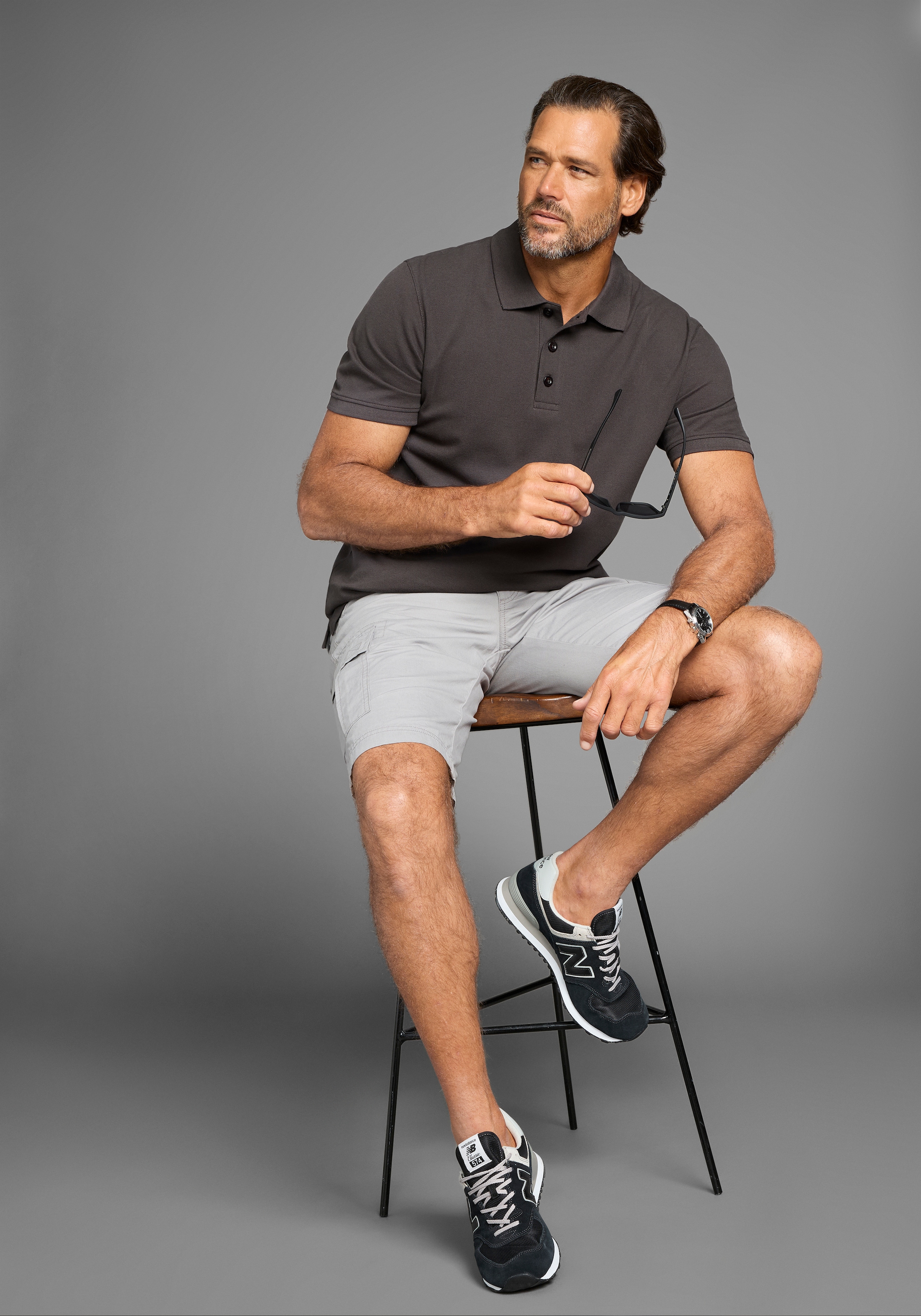 Man's World Poloshirt, Kurzarm, lockere Passform, unifarben