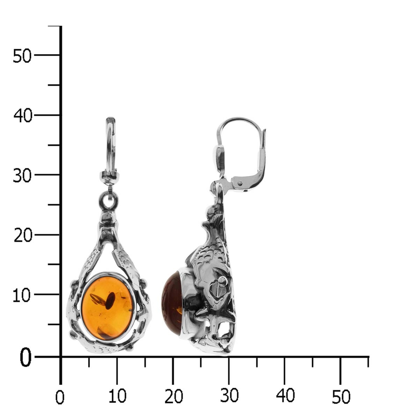 OSTSEE-SCHMUCK Paar Ohrhänger »- Fischland - Silber 925/000 - Bernstein«