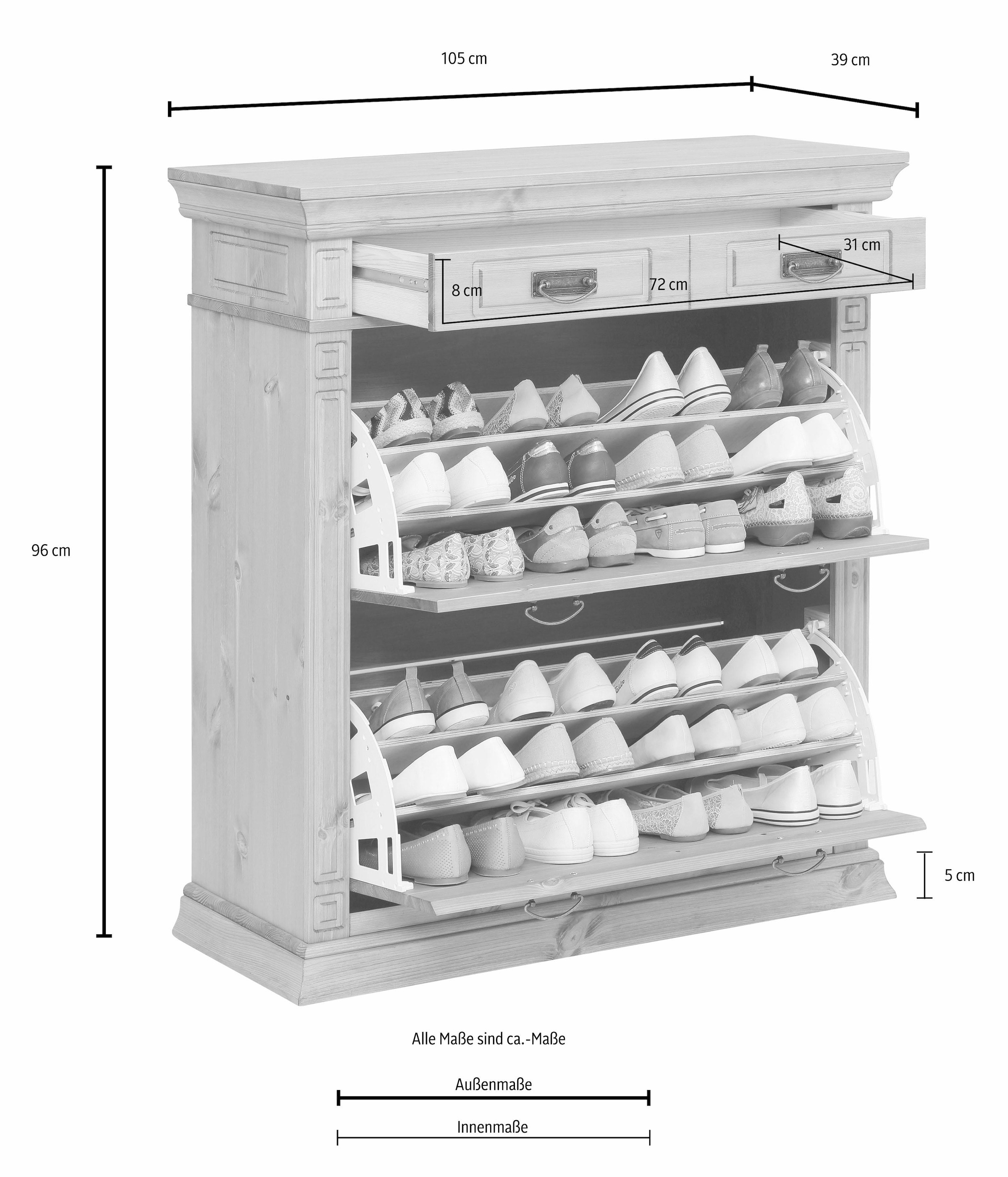 Home affaire Schuhkommode »Vinales«, Breite 96 cm aus massiver Kiefer