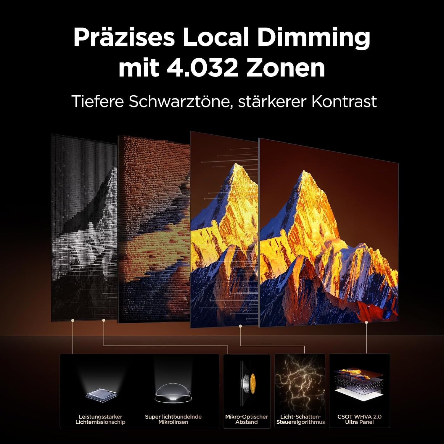 TCL Mini-LED-Fernseher »98C8LX1« 248 cm/98 ″ SQD-Mini LED, HDR 6000 Nits, 100%BT.2020, 144Hz, AiPQ Pro,Dolby Vision