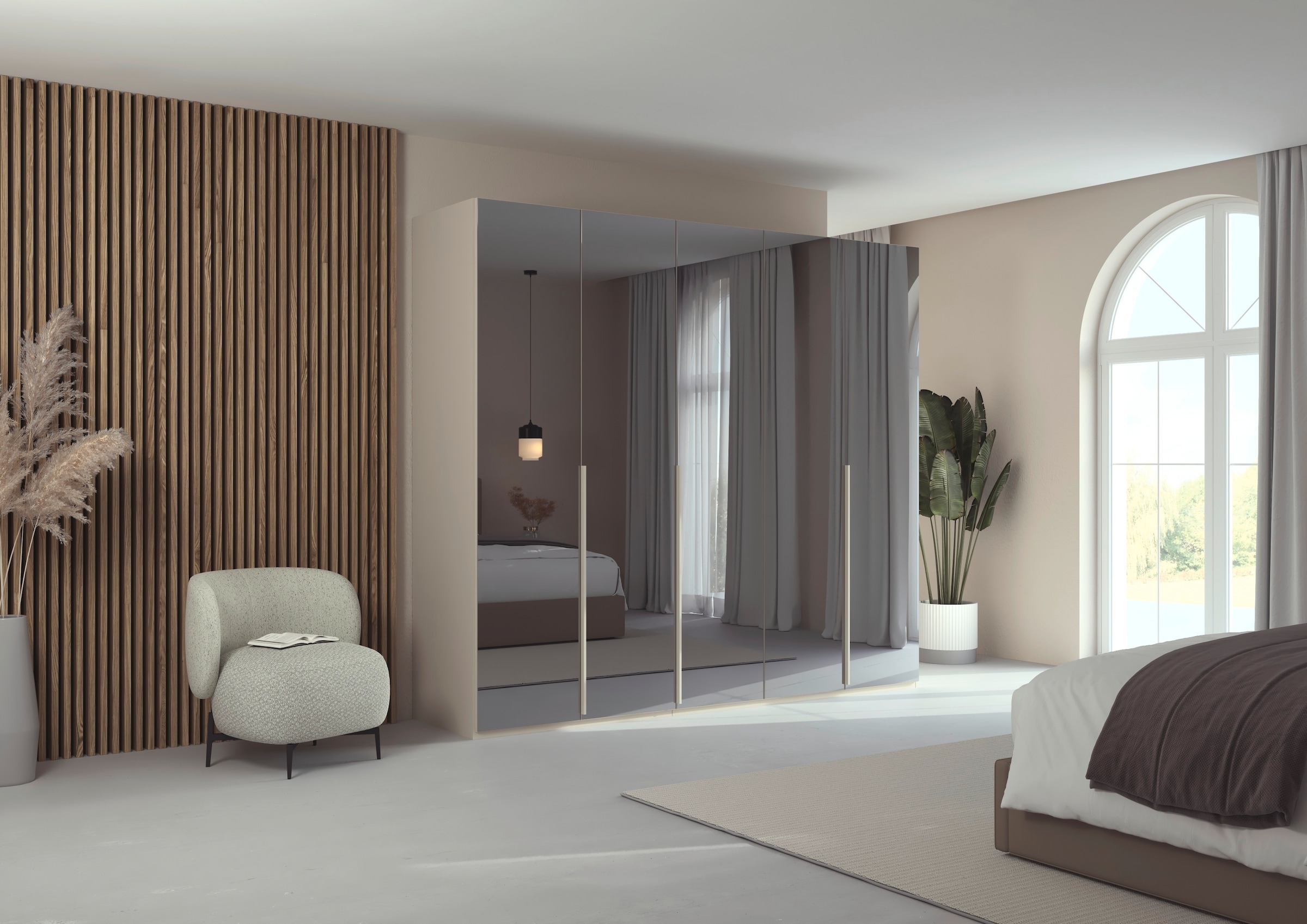 LeGer Home by Lena Gercke Kleiderschrank »Schrank Garderobe Ankleide Schlafzimmer Flur Serina«, (in 3 verschiedenen Ausstattungen BASIC/CLASSIC/PREMIUM), in 6 Breiten (101 - 401 cm) mit Front Glas oder Dekor MADE IN GERMANY
