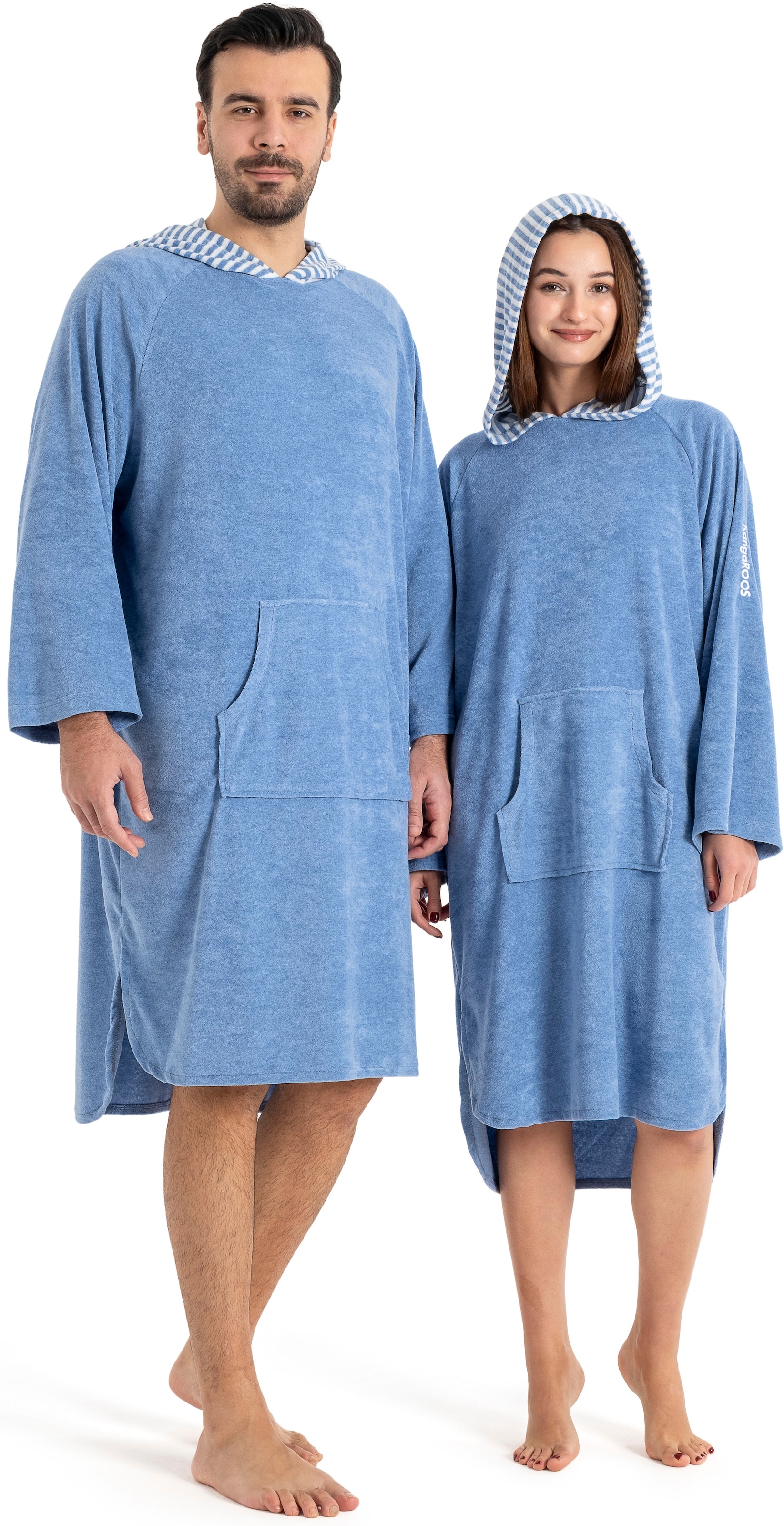 KangaROOS Badeponcho »Dalia Surfponcho, ideal für Sauna, Spa & im Urlaub« 1 Stk. weich, Uni-Farben mit Streifen, leicht, Unisex, für Damen und Herren