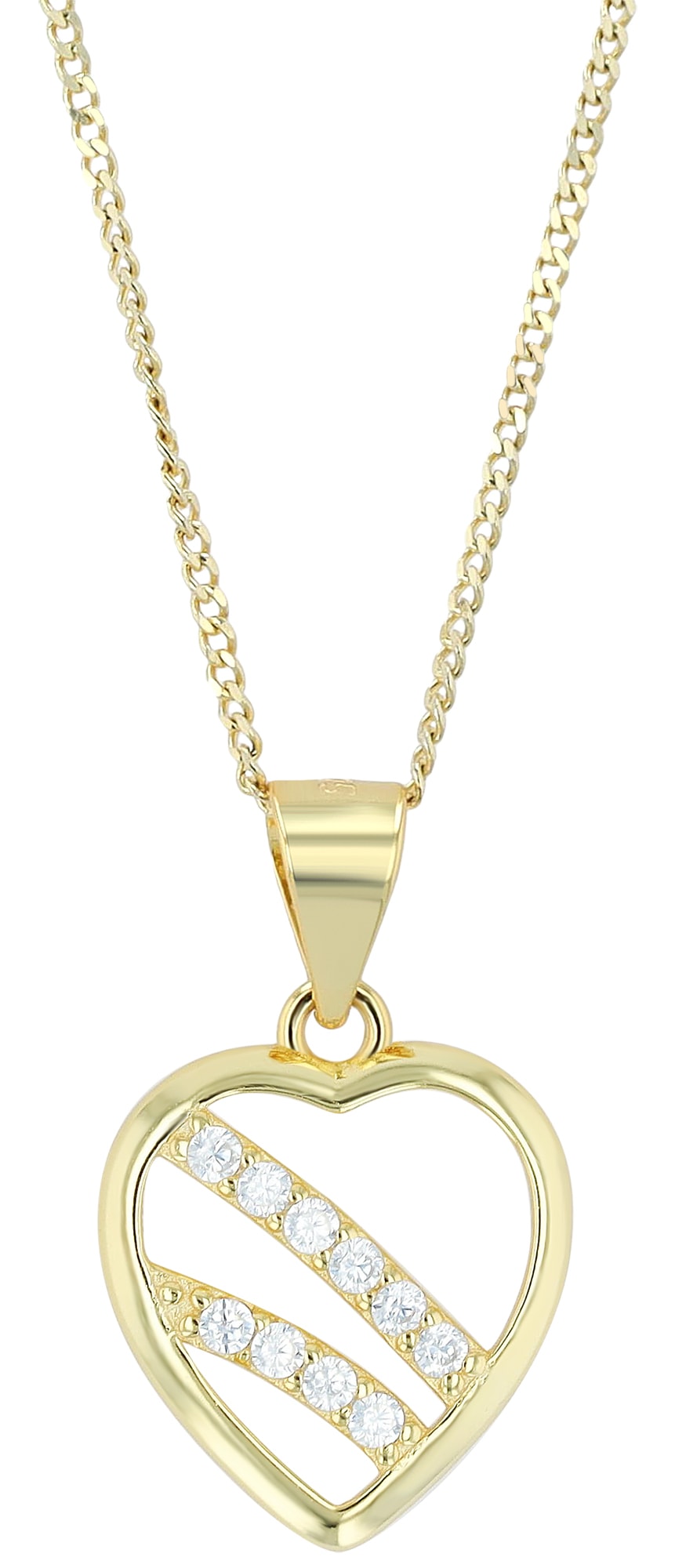 Adelia´s Herzanhänger »Damen Anhänger ¿ Herz Herzanhänger aus 925 Silber mit Zirkonia«