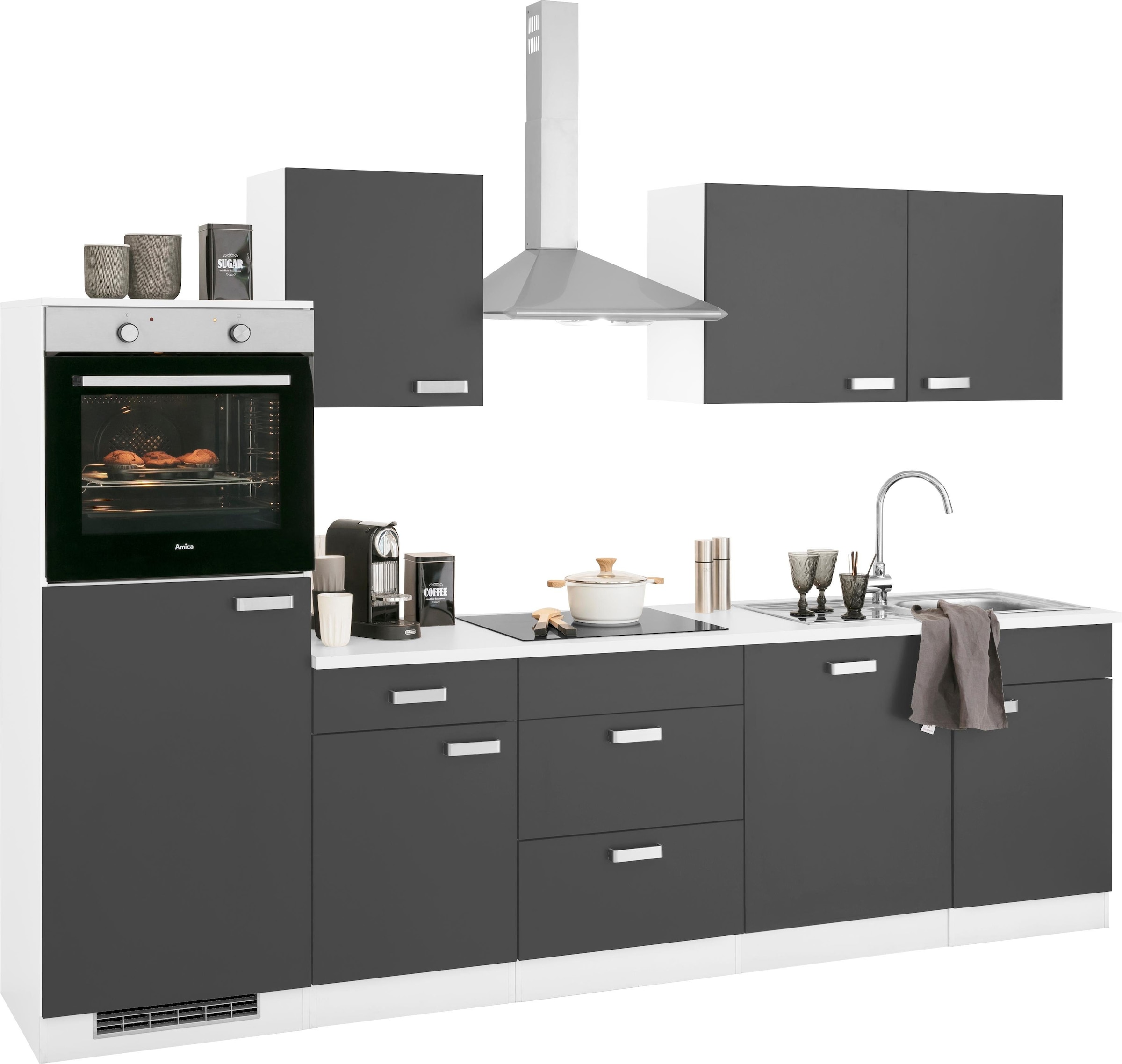wiho Küchen Küchenzeile »Husum«, ohne 280 E-Geräte, im Online Breite Shop cm OTTO