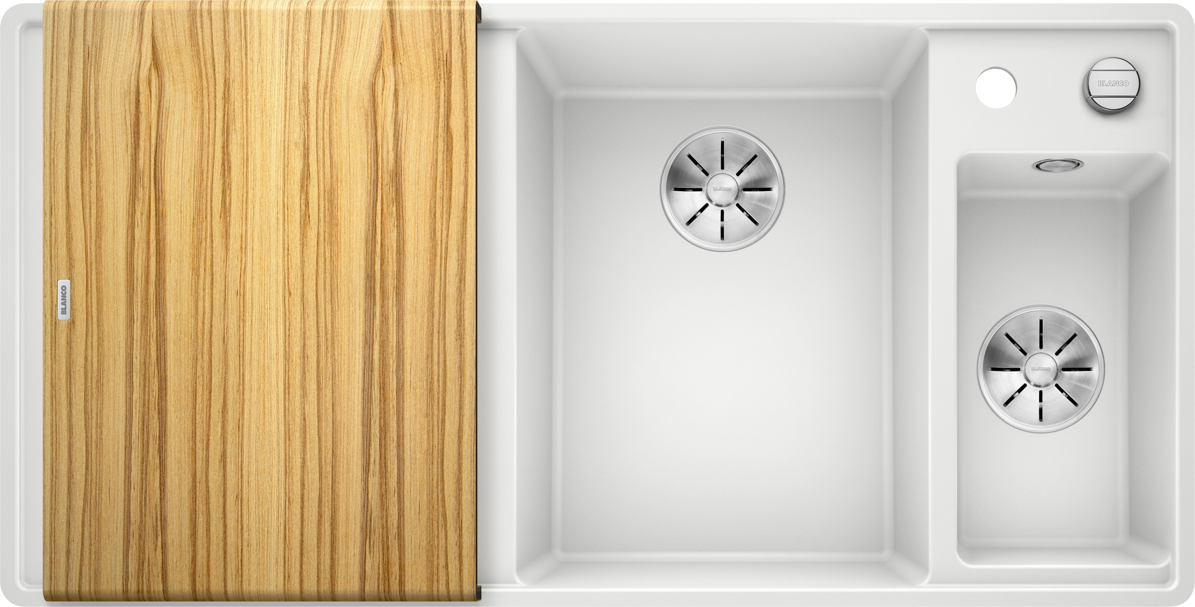 Blanco Granitspüle »AXIA III 6 S-F« 1 Stk. tlg. inklusive Esche-Compound-Brückenschneidebrett und Multifunktionsschale