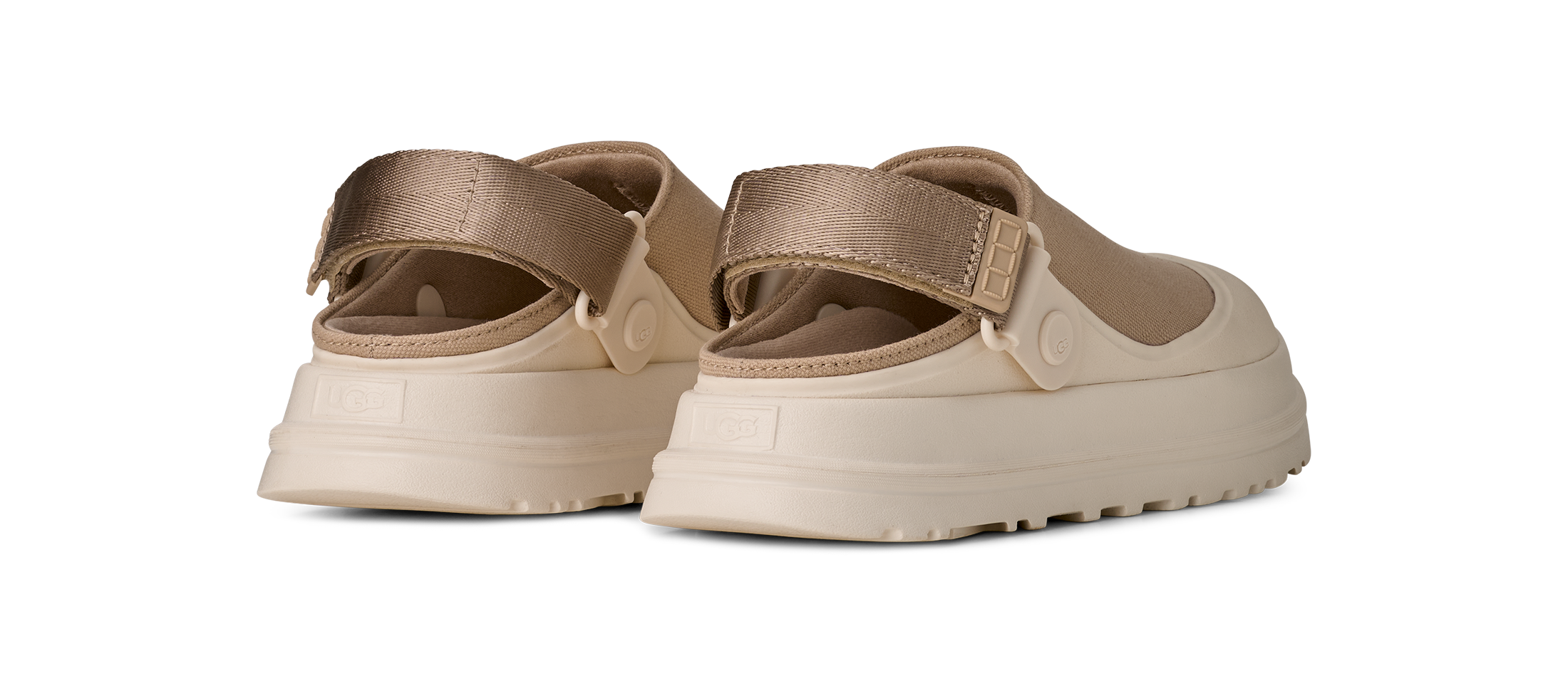 UGG Clog »GOLDDENGLOW CANVAS CLOG«  Sabot, Schlupfschuh mit schwenkbarem Fersenriemen