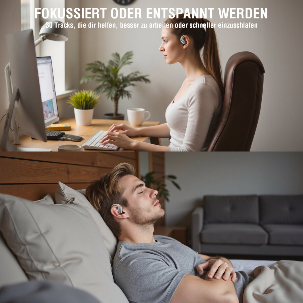4smarts wireless Kopfhörer »Open-Ear Bluetooth Kopfhörer SkyBuds AI Screen«, A2DP Bluetooth-AVRCP Bluetooth-HFP, Freisprechfunktion
