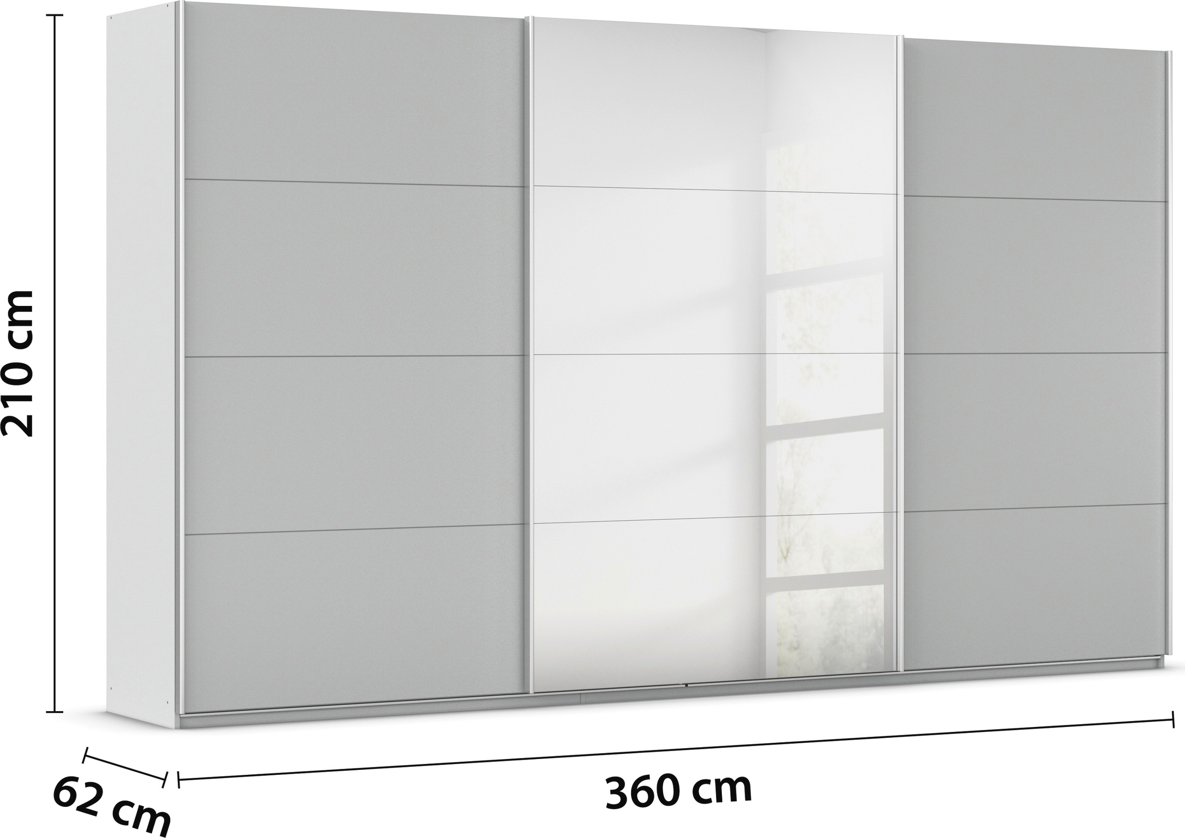 rauch Schwebetürenschrank »Kleiderschrank Schrank Garderobe AGORDO«, Top Innenausstattung, in 4 Breiten und 2 Höhen MADE IN GERMANY