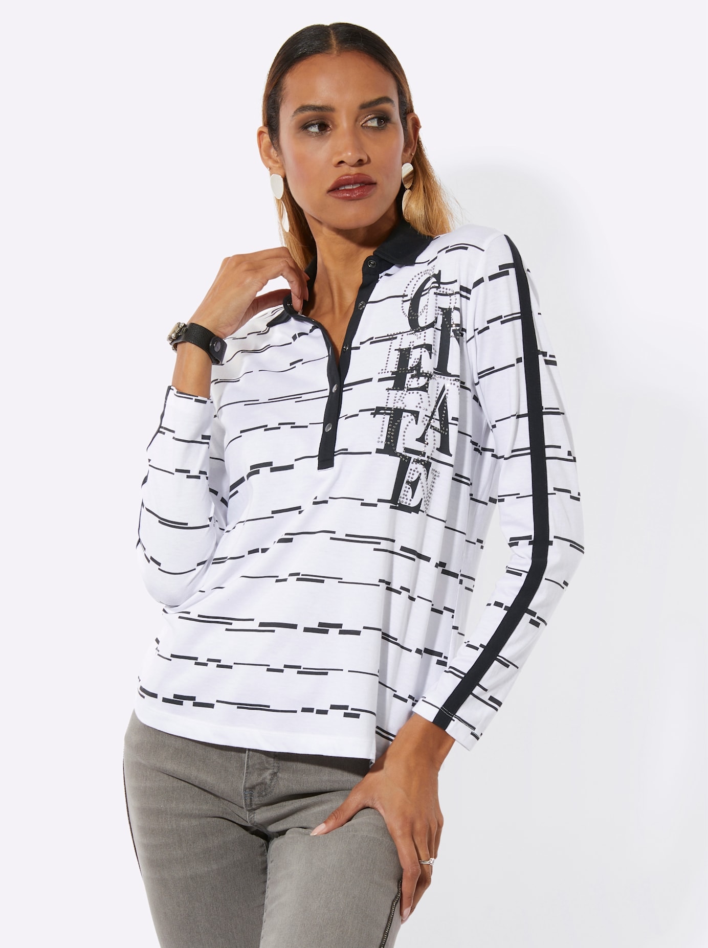 creation L Langarmshirt »Poloshirt« 1 tlg.