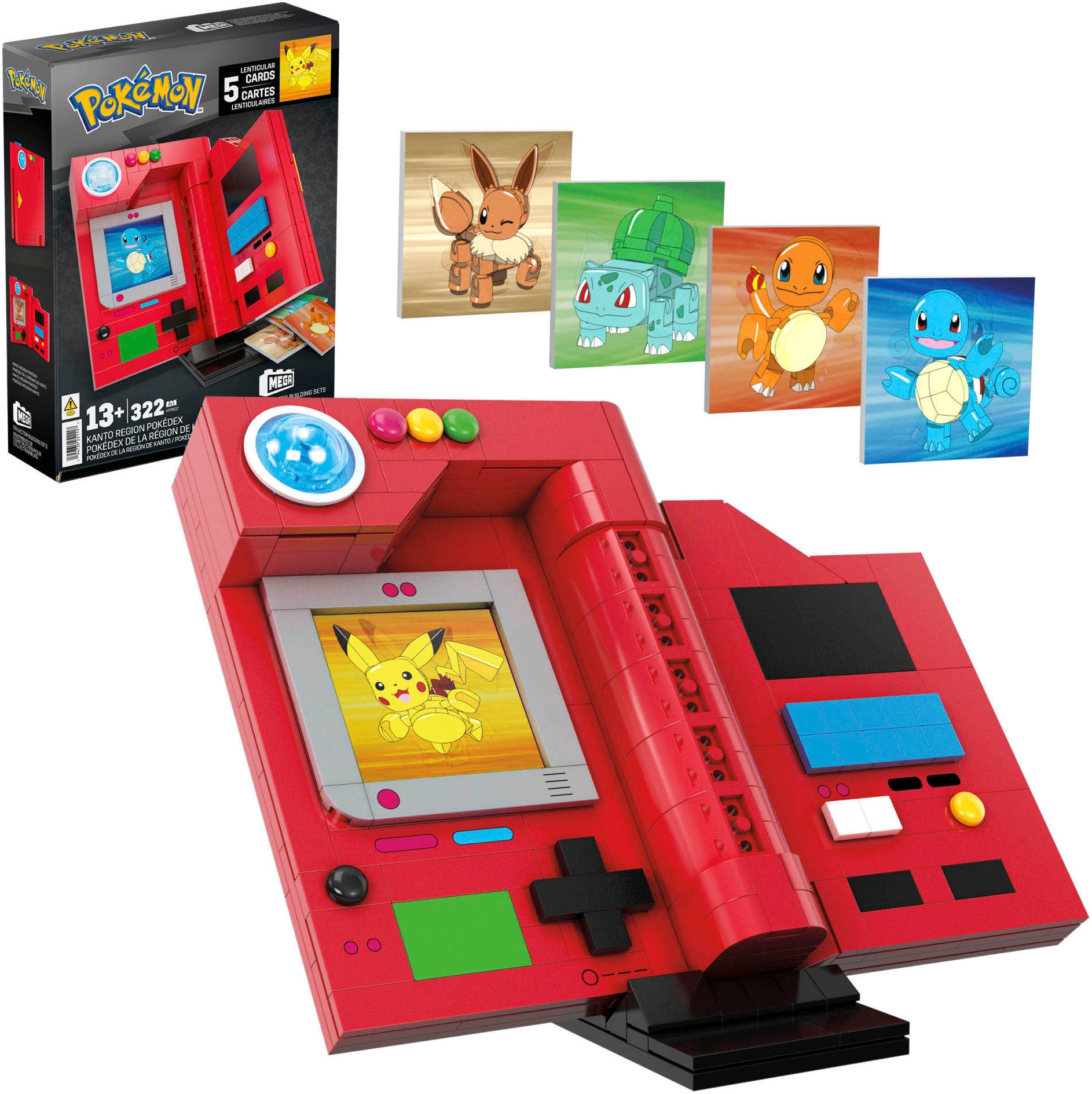 Konstruktions-Spielset »MEGA Pokémon Kanto-Region Pokédex Bauset«, (322 St.)