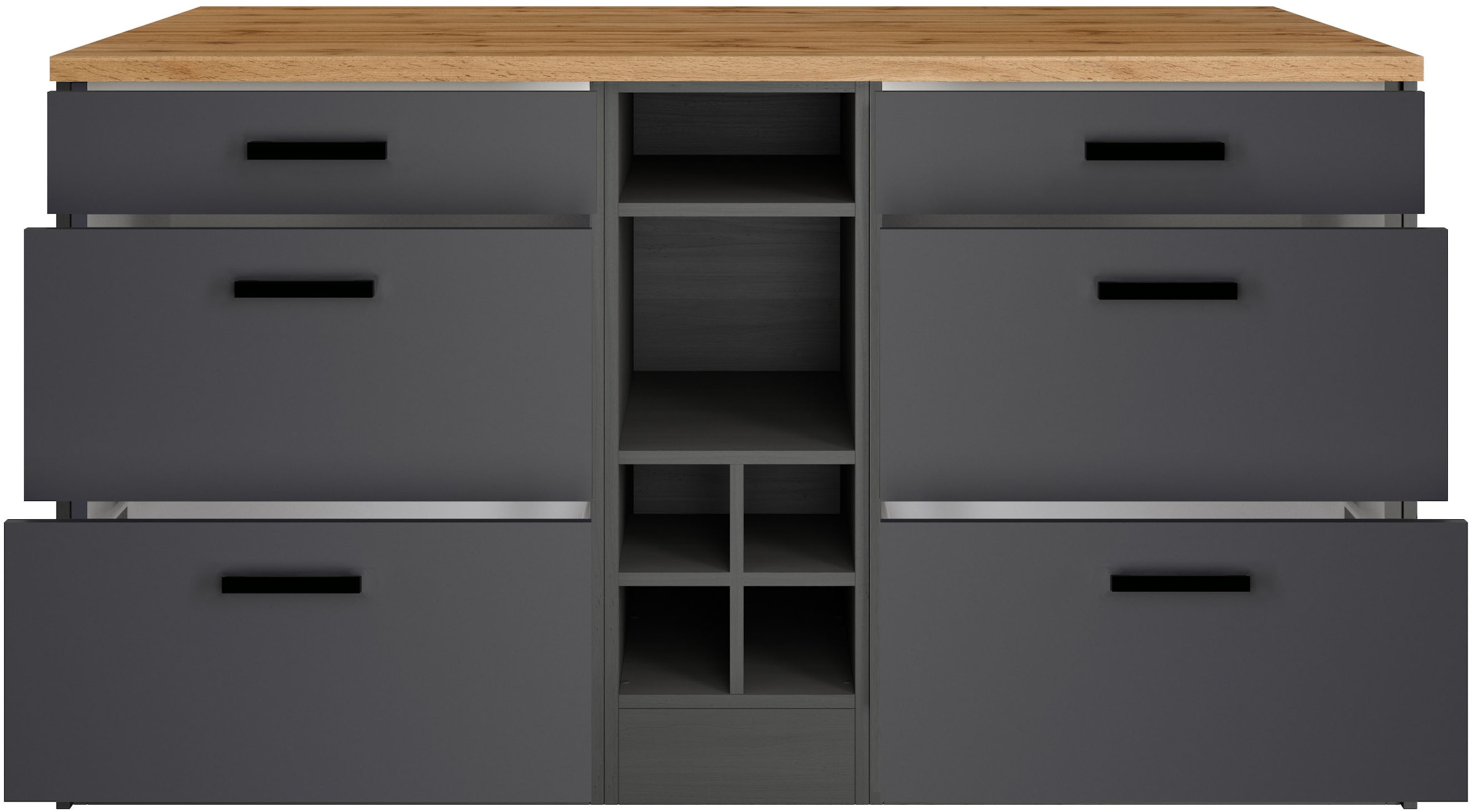 KOCHSTATION Kücheninsel »KS-Toronto«, Breite 153 cm, MDF-Fronten, Flaschenregal