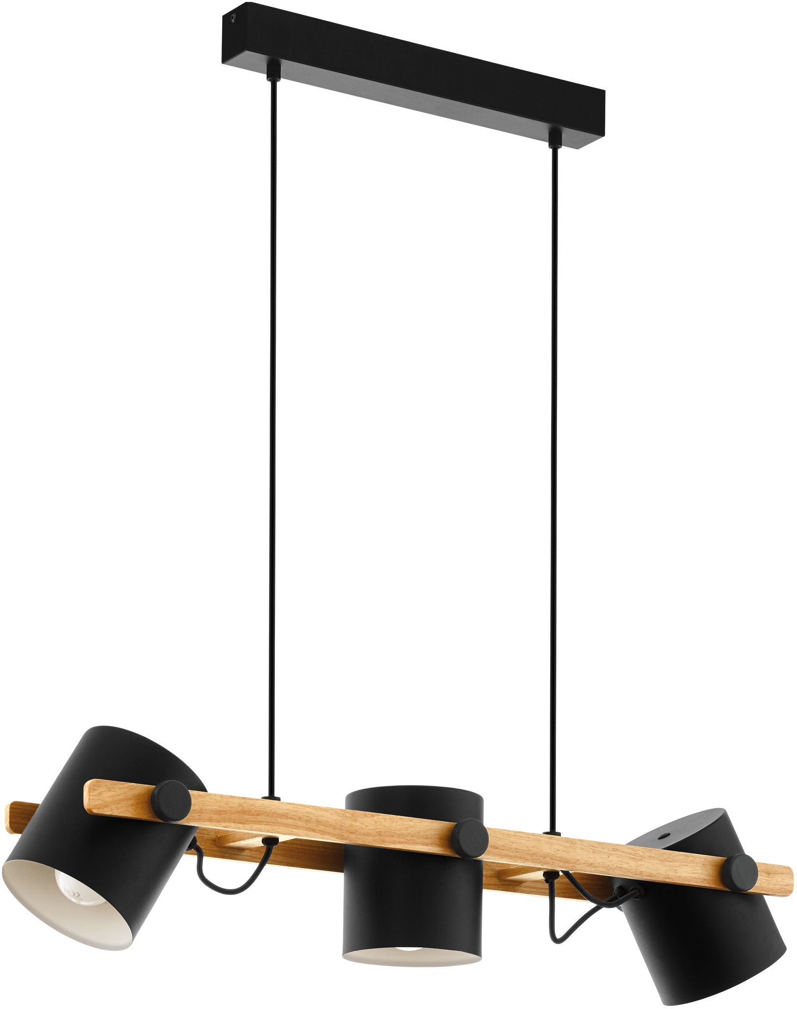 EGLO Pendelleuchte »HORNWOOD«, 3 flammig, Leuchtmittel E27 | ohne Leuchtmittel, schwarz / L78 x H110 x B21 cm / exkl. 3 x E27 (max. 60W) / Deckenlampe