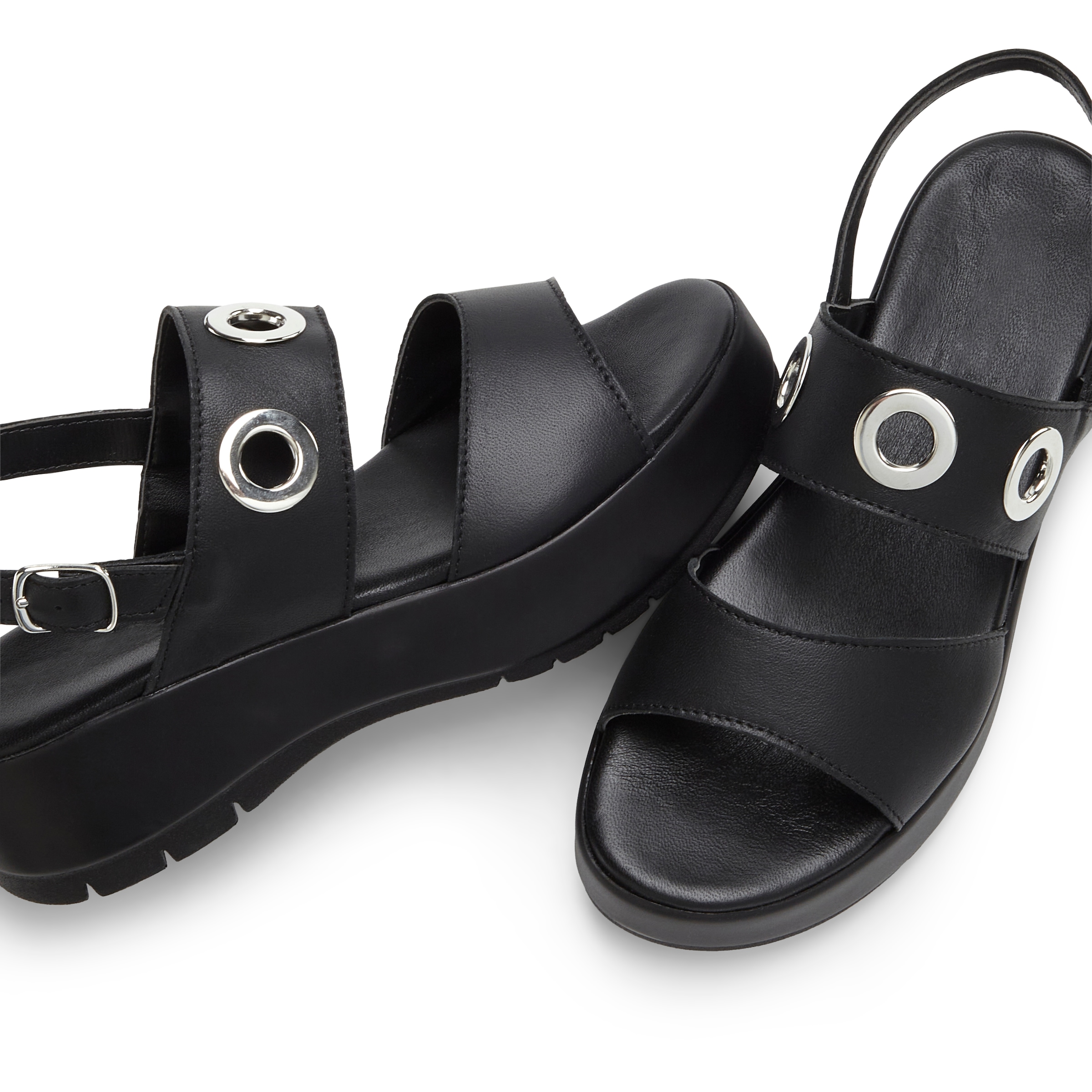 French Connection Sandalette »Sandale, Ledersandale, offener Schuh, Sommerschuhe, Ledersandalette«  NEU aus Leder mit modisch bequemer Plateausohle