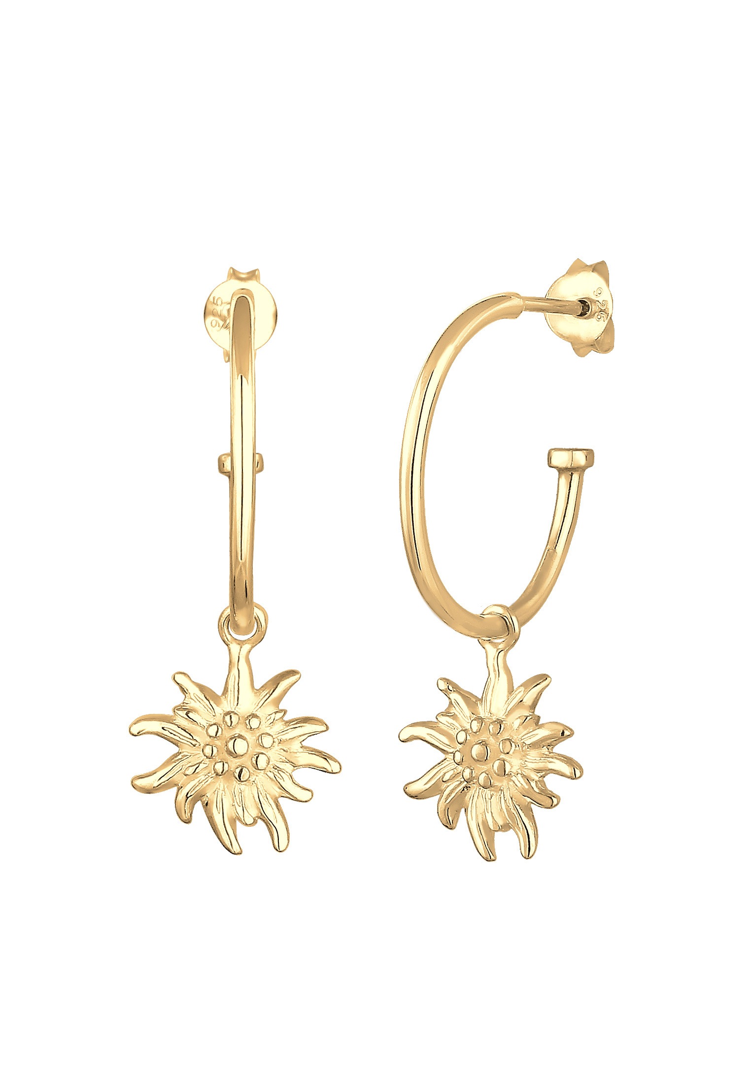 Elli Paar Creolen »Ohrringe Creole Edelweiss 925 Sterling Silver«