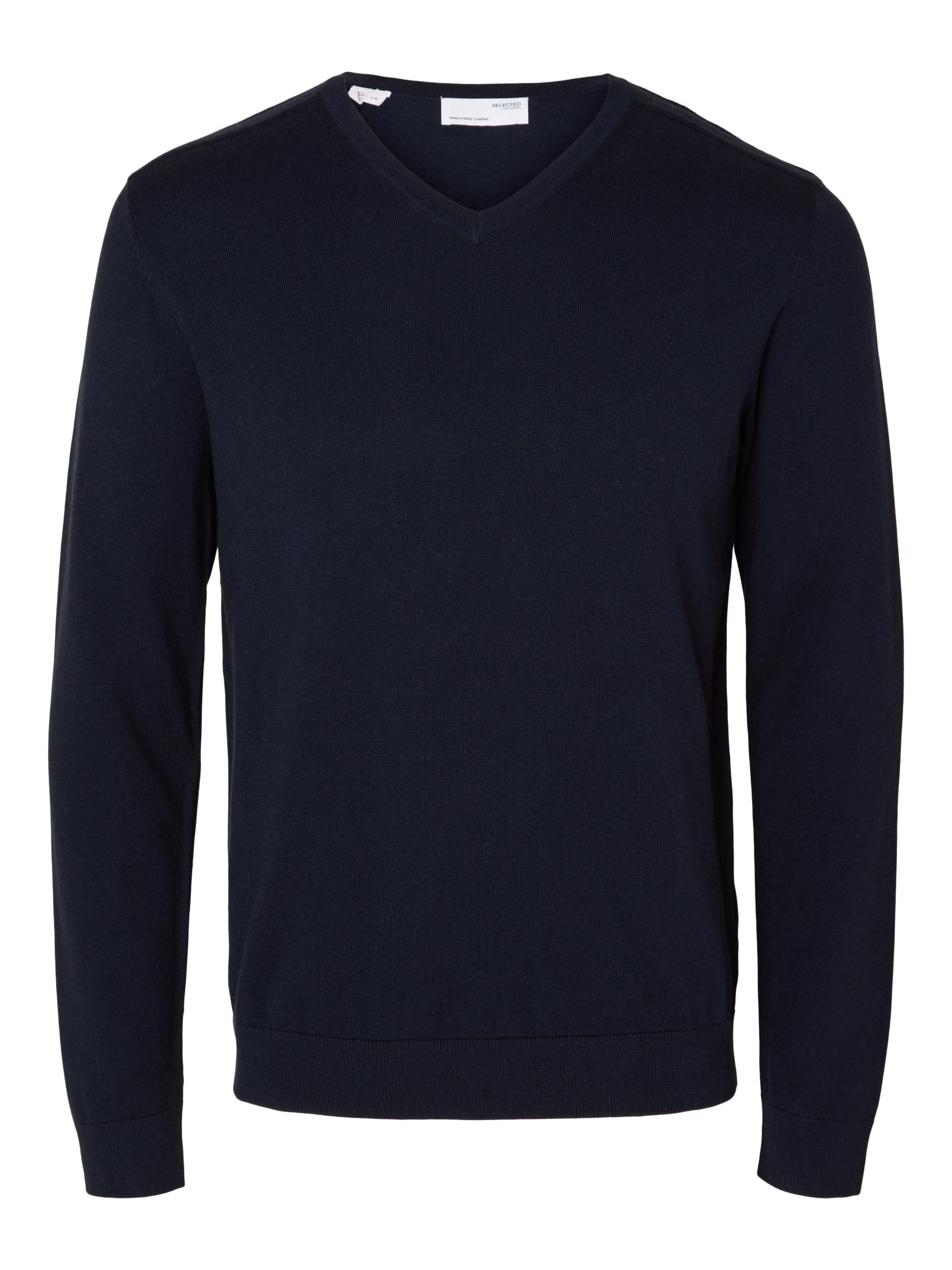 SELECTED HOMME Strickpullover »SLHBERG LS KNIT V-NECK NOOS«