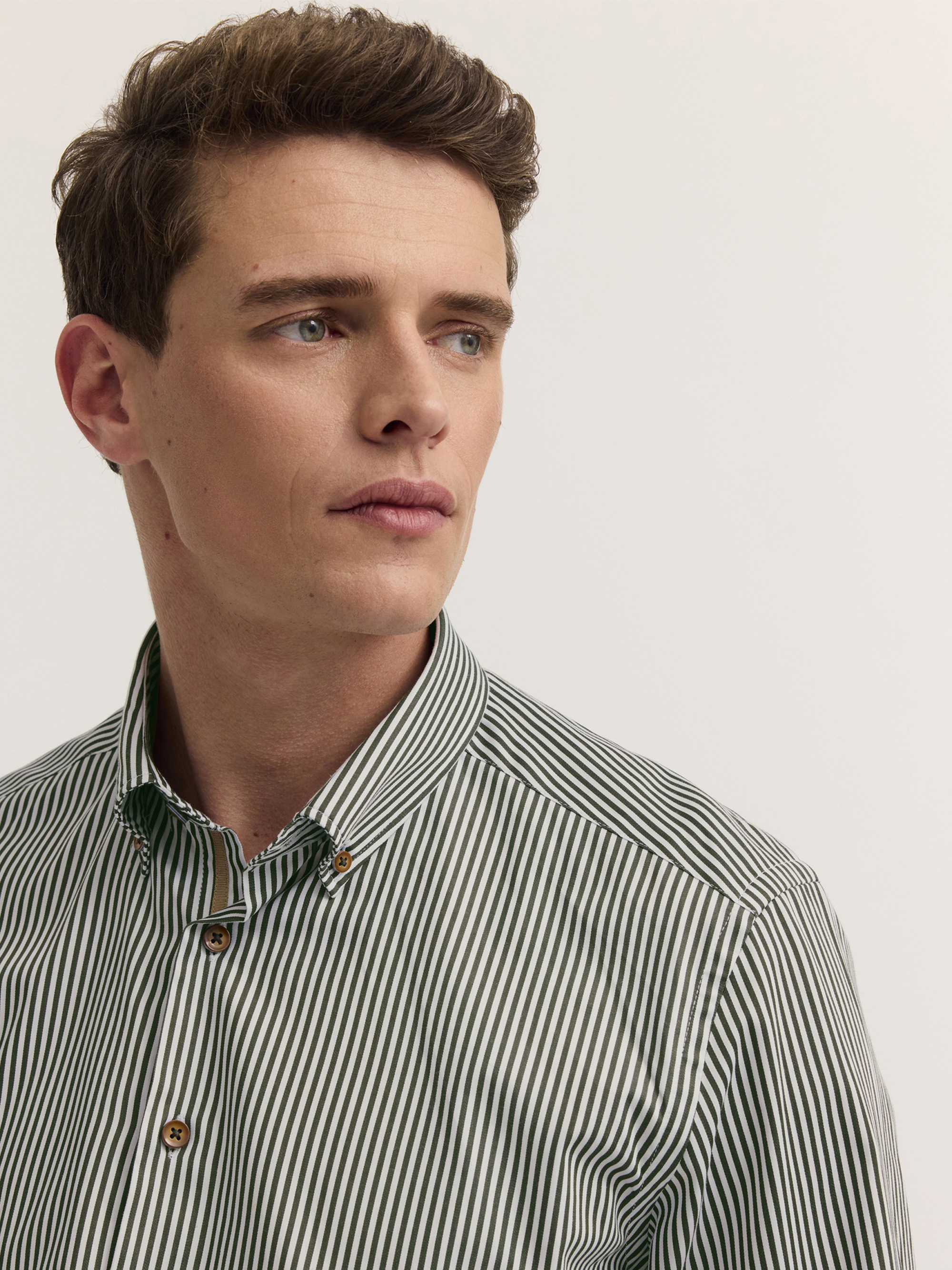 bugatti Langarmhemd »Modern Fit« Modern Fit Baumwolle Gestreift Button-Down