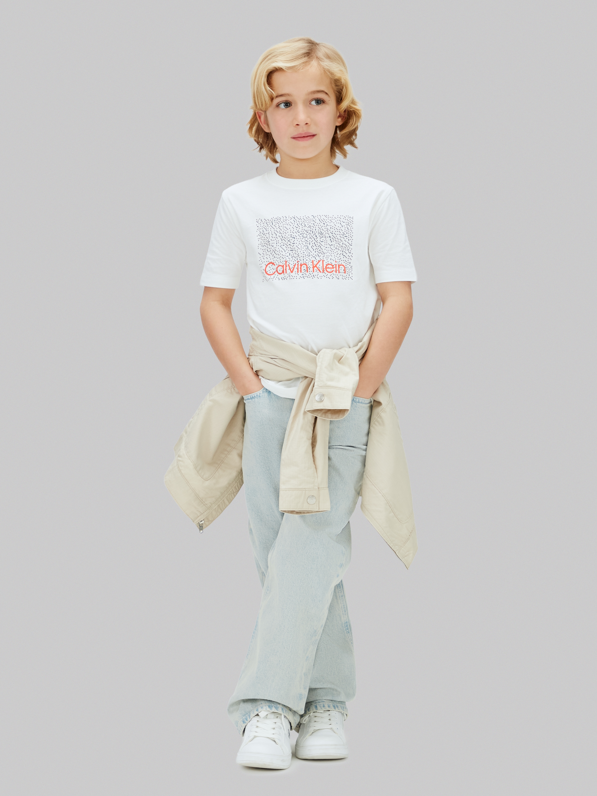 Calvin Klein Jeans T-Shirt »PERFORATION T-SHIRT« Regular fit für Kinder mit Markenprint