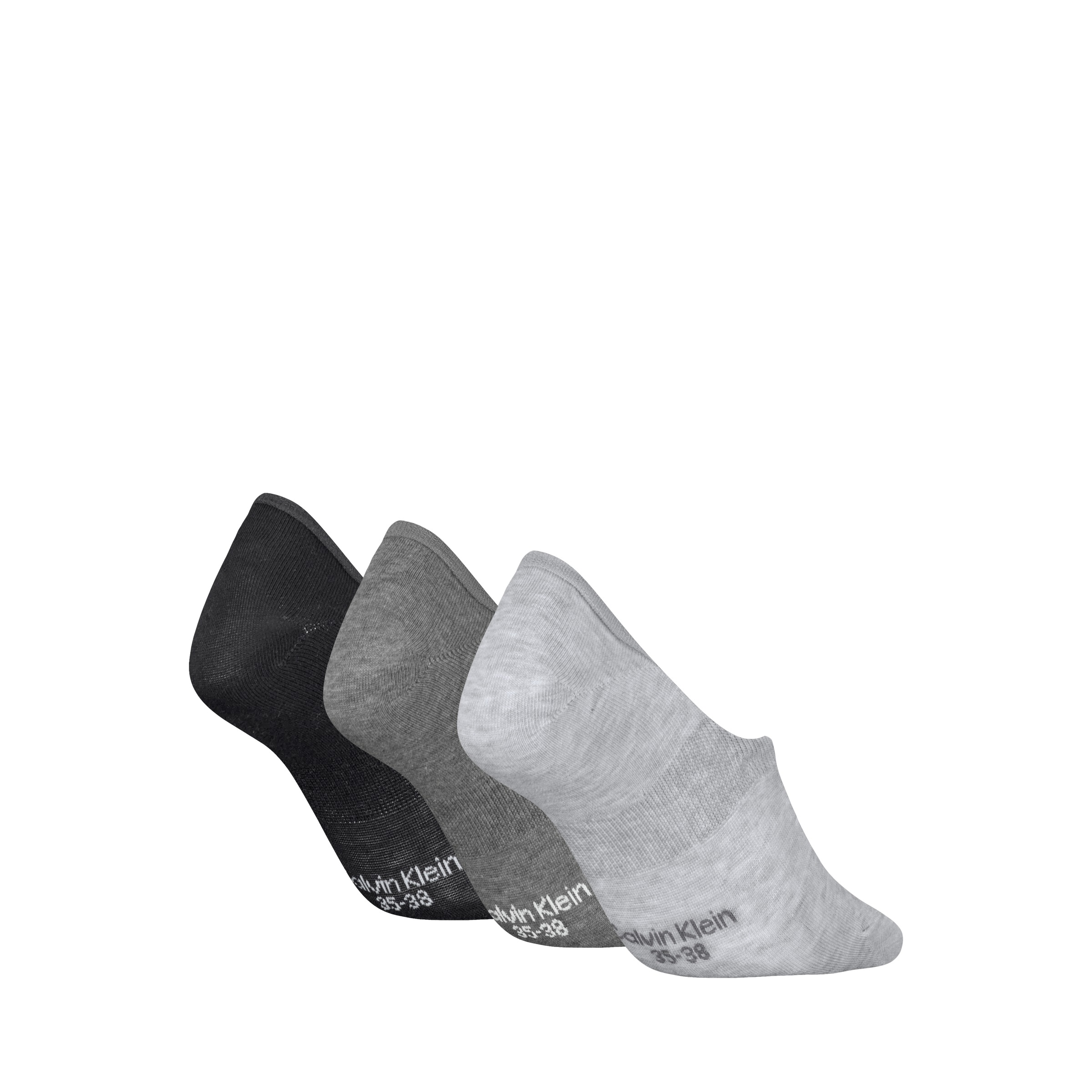 Calvin Klein Füßlinge »CK WOMEN FOOTIE MC« 3 Paar,  Antirutsch Noppen im Fersenbereich, Cotton-Mix, elastisch