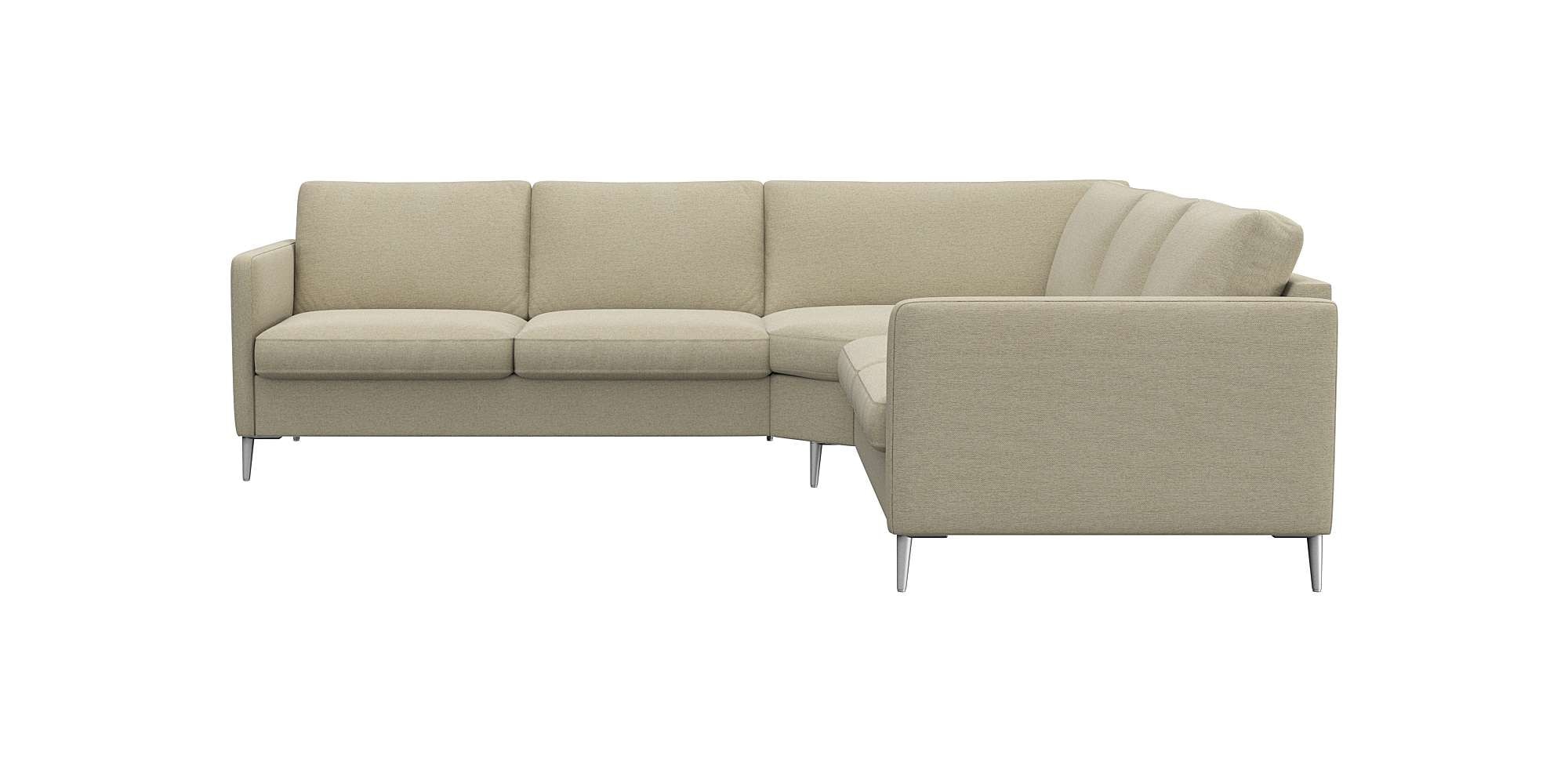 FLEXLUX Ecksofa »Fiore, gleichschenklig, bequem durch hochwertigem Sitzaufbau« schmale Armlehnen, super Sitzkomfort durch Kaltschaum, Füße Alu