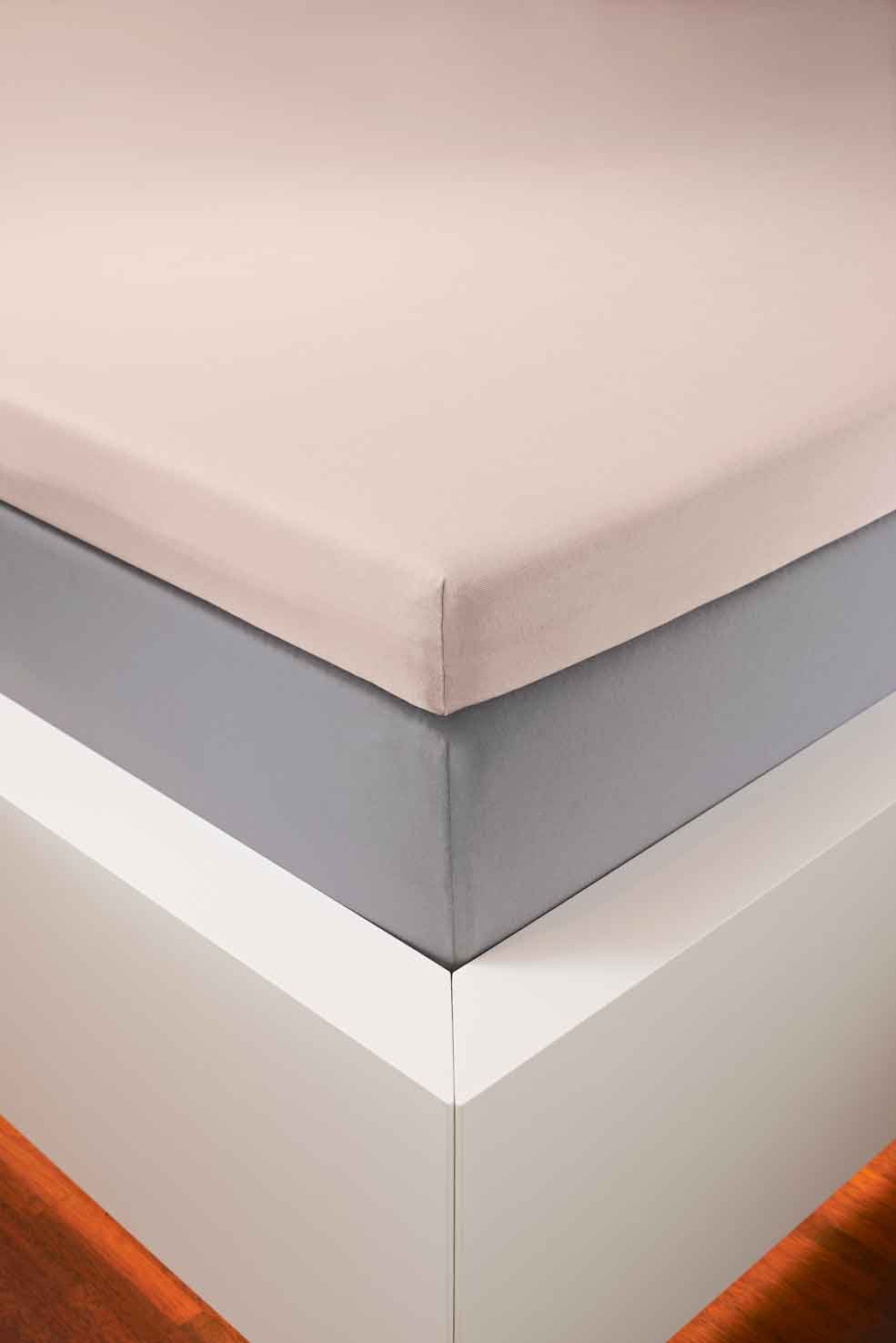 bellana Spannbettlaken »bellana deluxe für Topper, mit Elasthan, Premium Jersey 230 g/m²« mit 5% Elasthan, für Topper mit 4-10cm Höhe, bügelfrei, faltenfrei