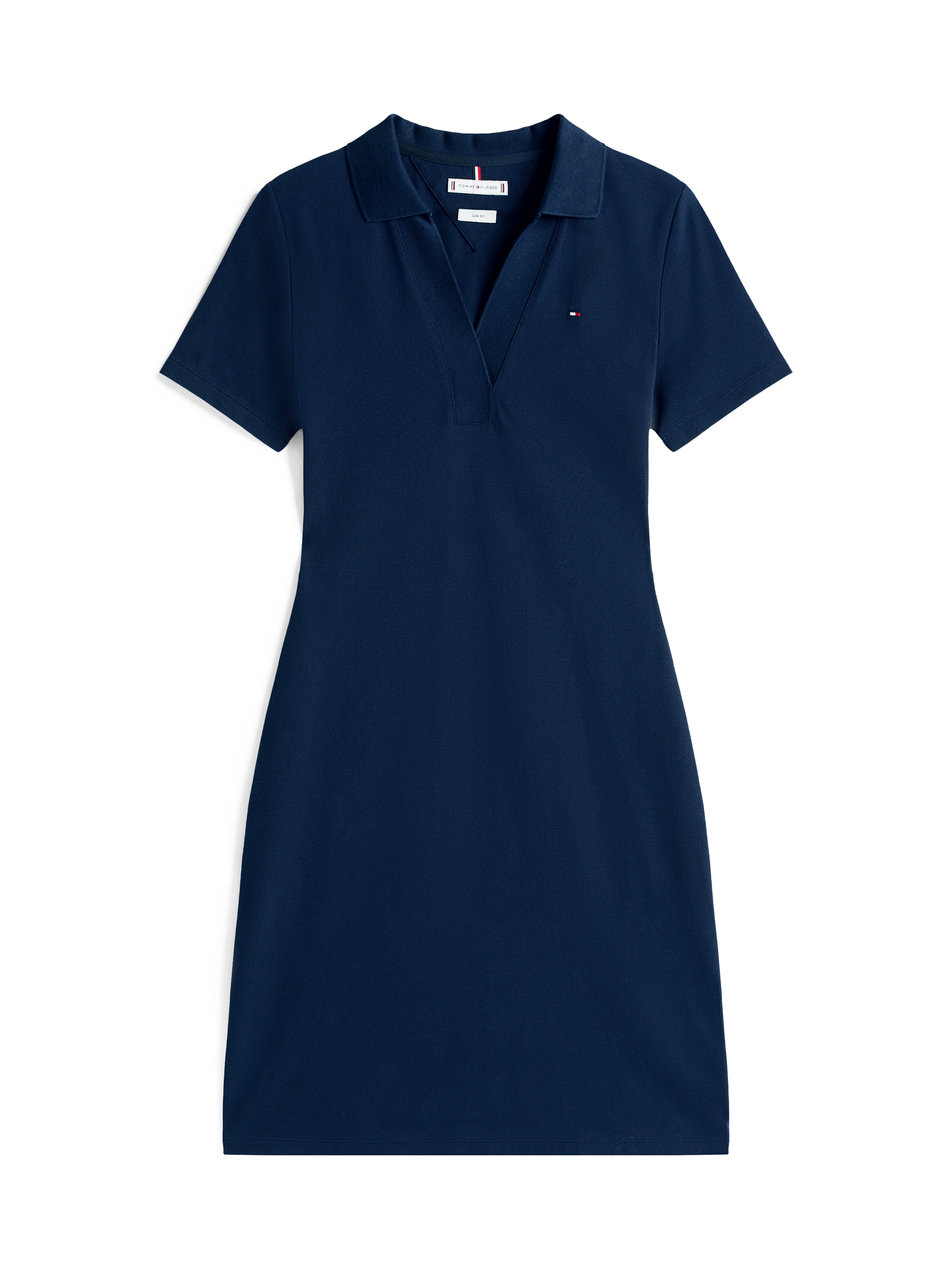 Tommy Hilfiger Polokleid »SLIM OPEN NK POLO DRESS SS«, mit gestickter Tommy Hilfiger Flagge