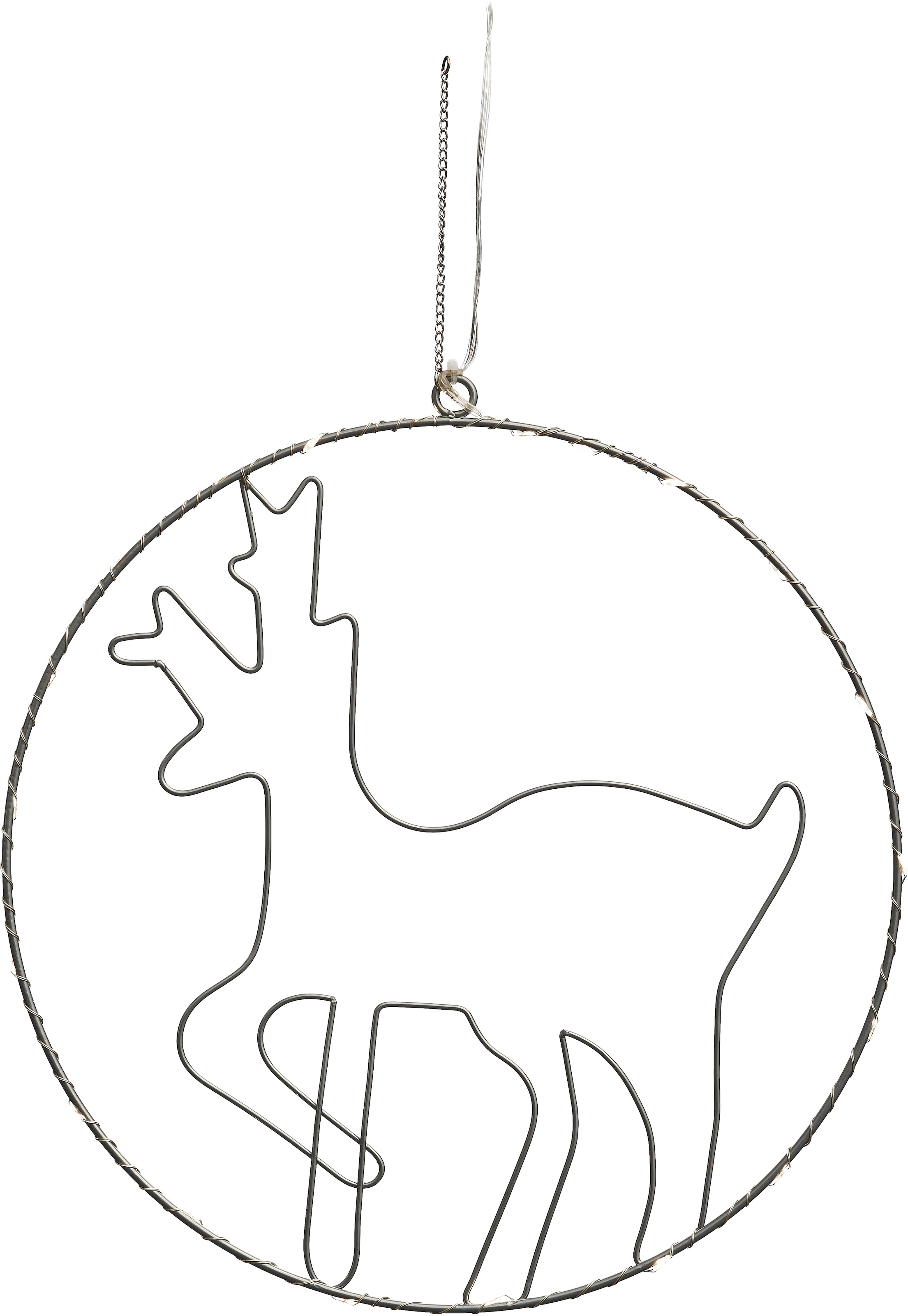 LED Dekolicht »Weihnachtsdeko«, Beleuchteter Metall-Ring mit Rentier-Motiv, Ø ca. 30cm