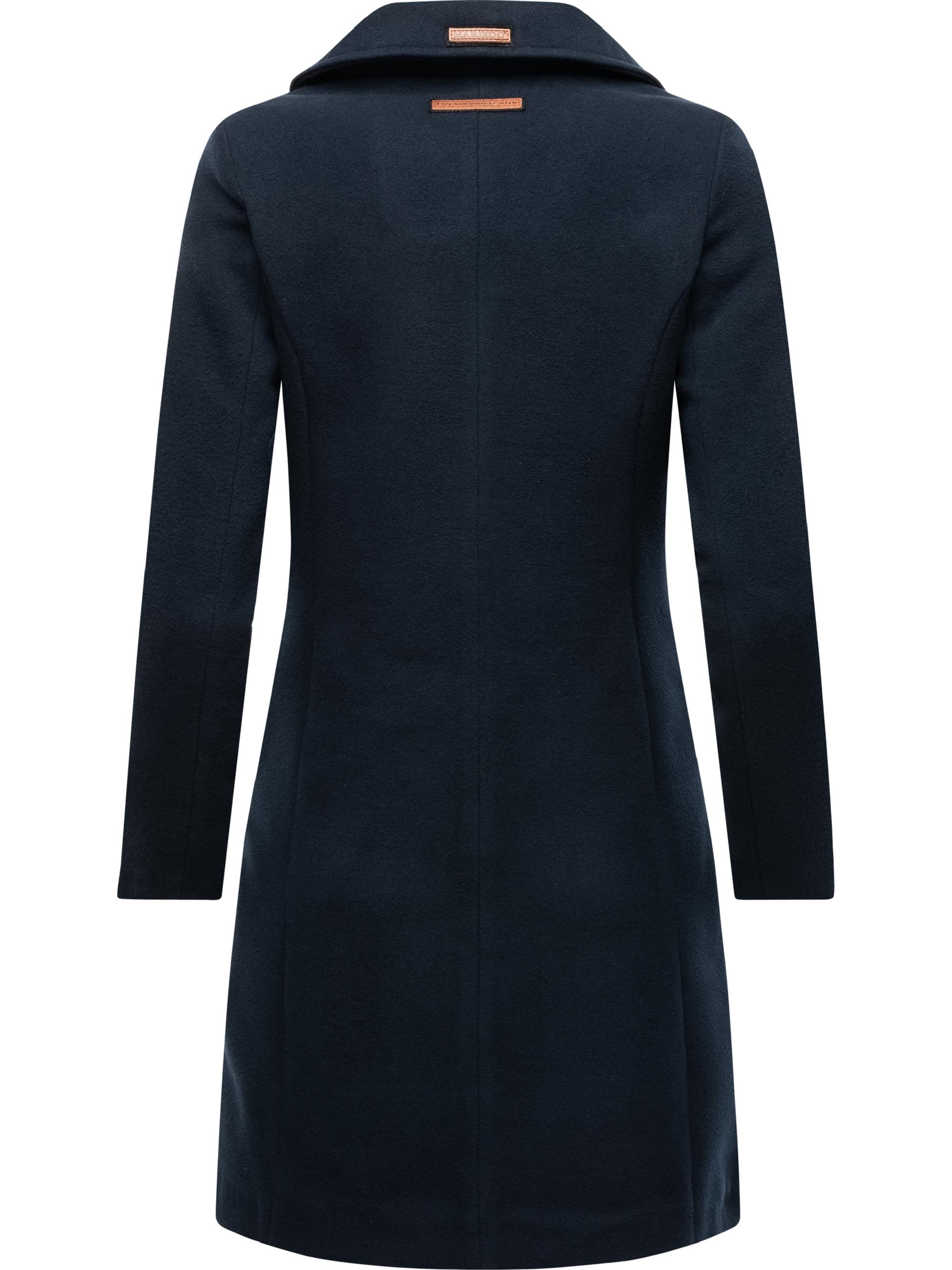 Marikoo Wollmantel »Wollmantel Nanakoo«, edler Damen Trenchcoat in Woll-Optik