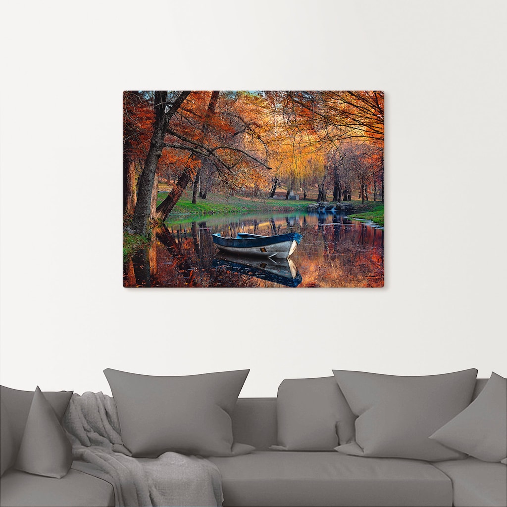 Artland Wandbild »Bunte Herbstlandschaft«, Boote & Schiffe, (1 St.)