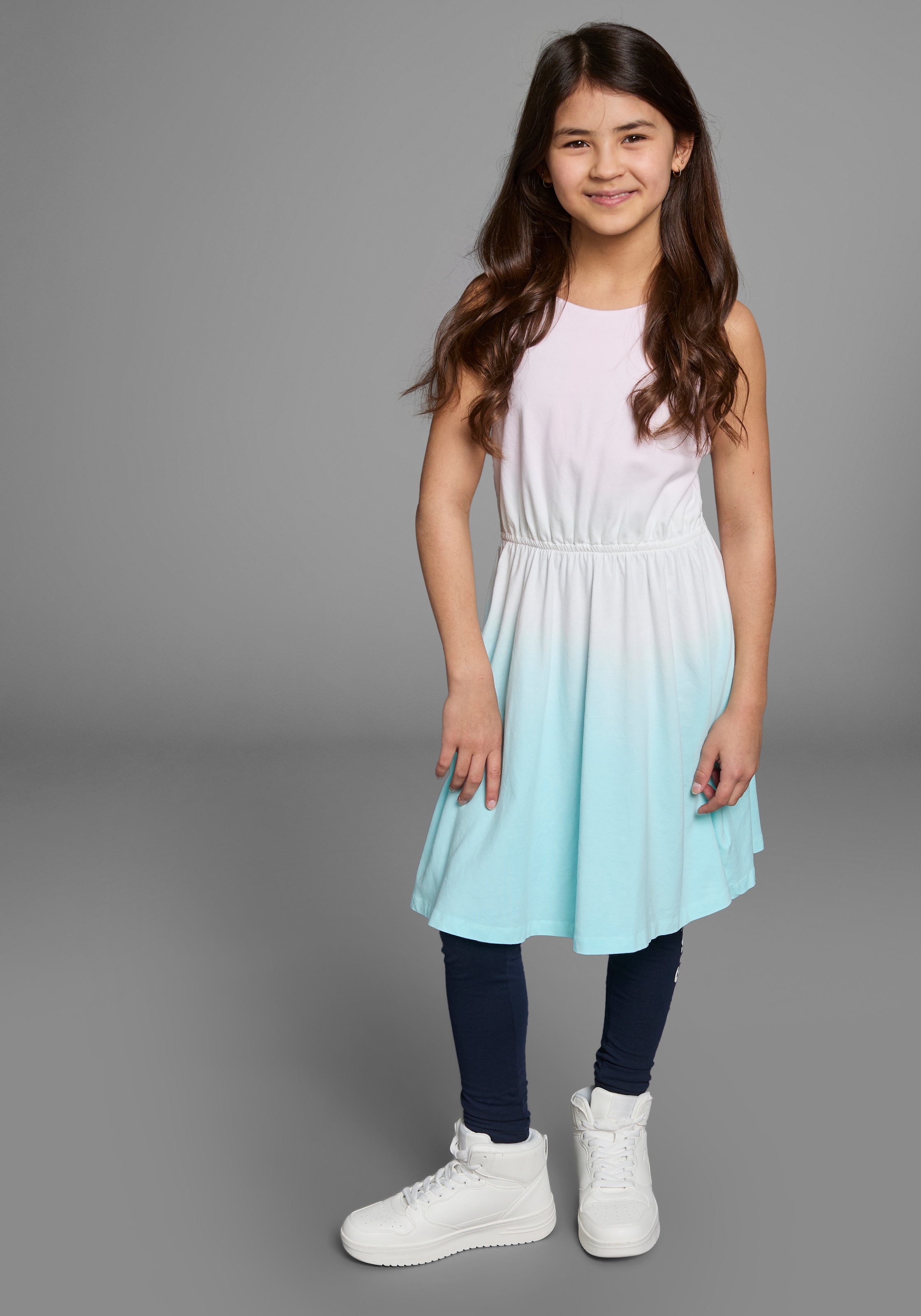 KangaROOS Jerseykleid, festliche Anlässe, kniefreie Länge, trendiger Dip-Dye-Look