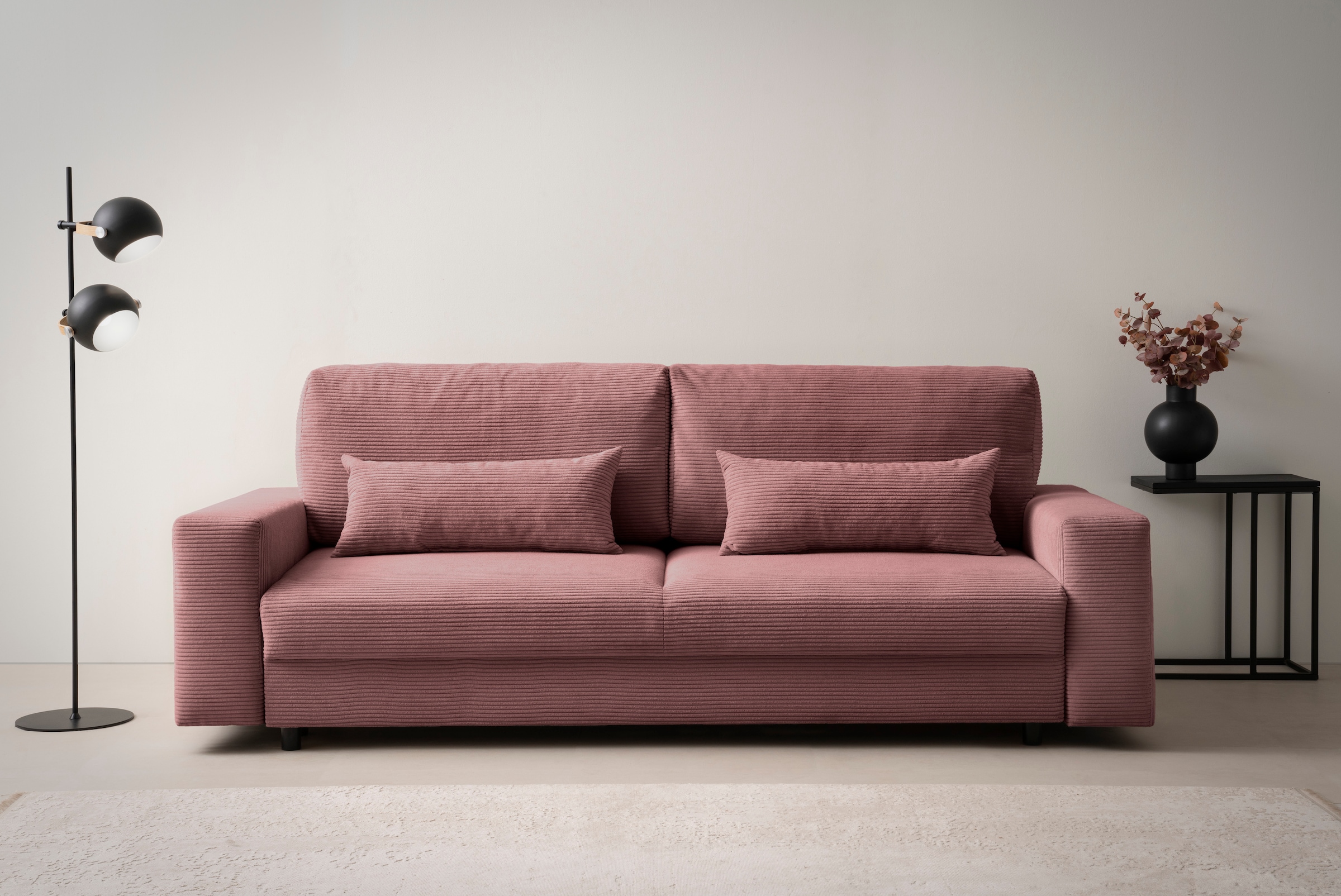 LeGer Home by Lena Gercke Schlafsofa »Imoga, Polster mit Schlaffunktion, 3-Sitzer Sofa, Couch mit Bettkasten«, in modernen Farben und Stoffen, Bettfunktion, Liegefläche: 200x150 cm