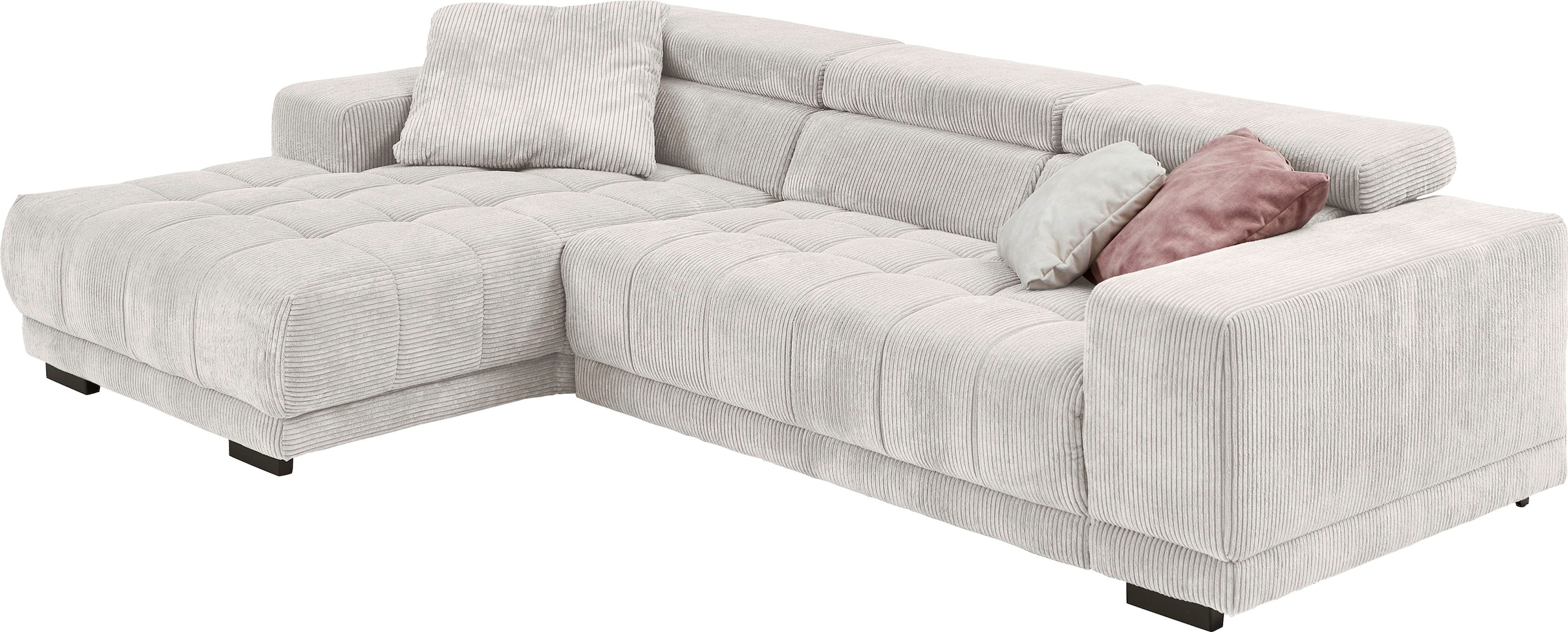 Die PlanBar Ecksofa »MP-IN15053 L-Form schmaler Schenkel« mit Kopfteilverstellung, wahlweise mit manueller Vorziehbank