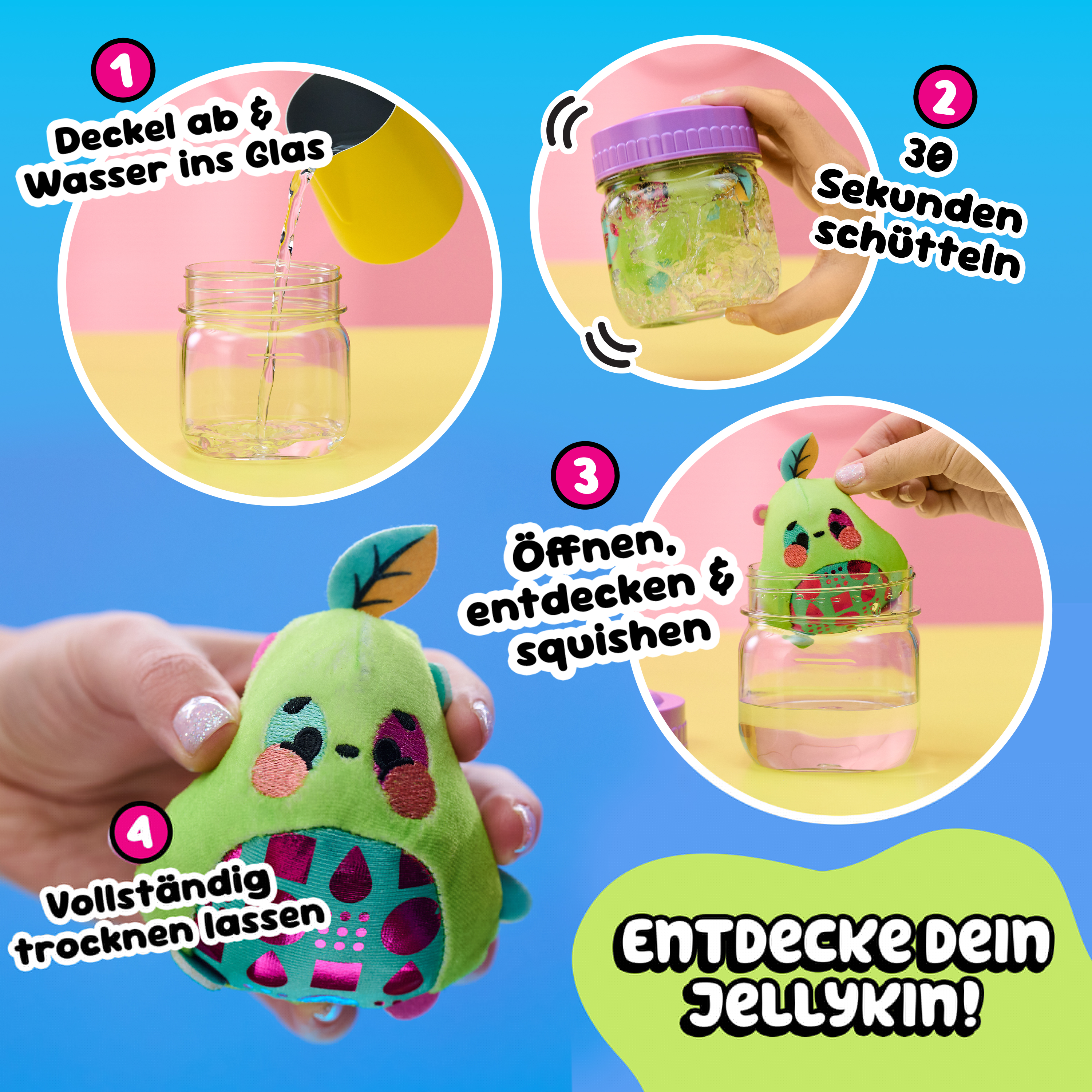 Spin Master Plüschfigur »Magic Jellykins - Magische Sammelplüschfreunde« aus dem Glas, die im Wasser erscheinen - Variante nicht wählbar