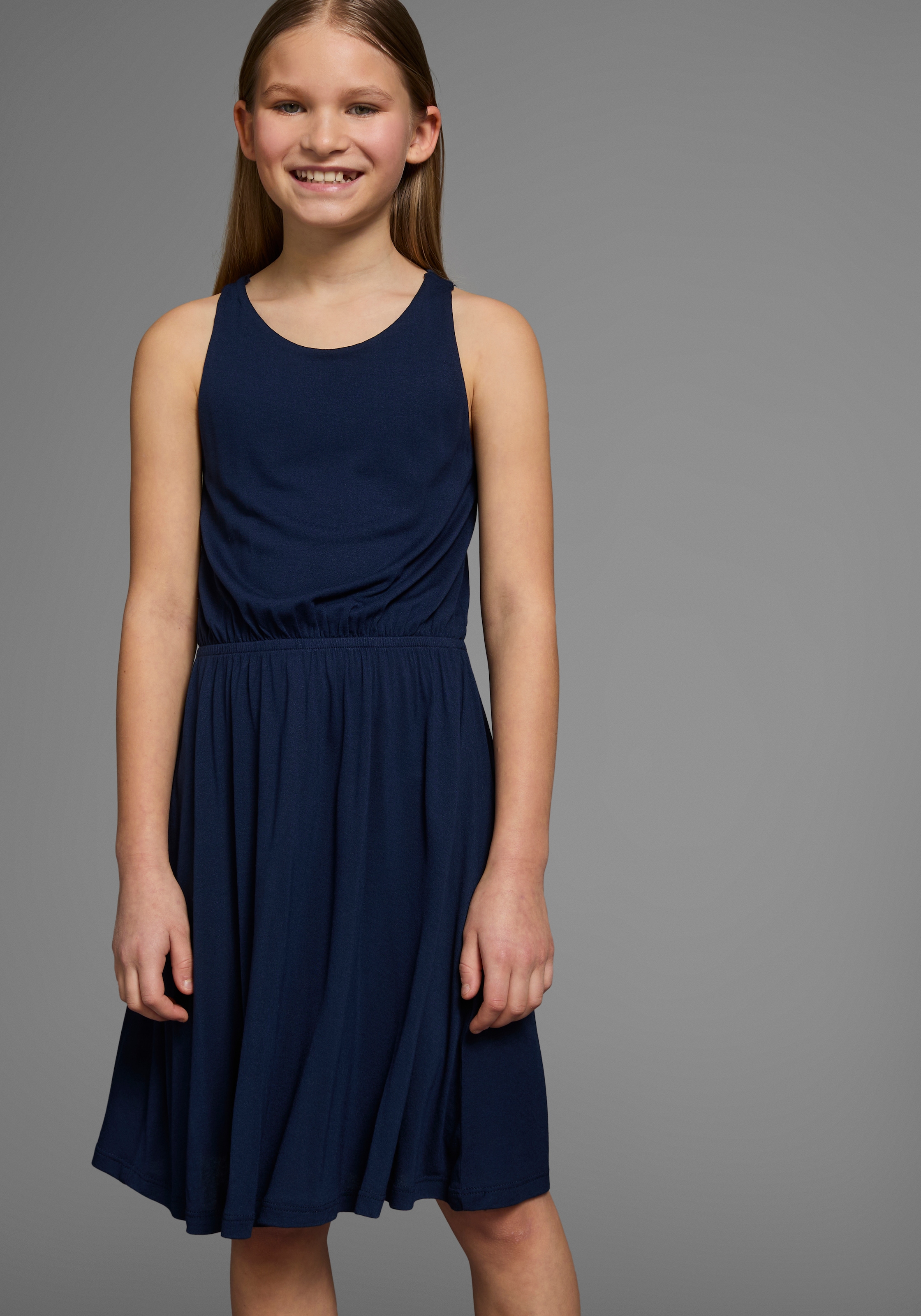 KIDSWORLD Jerseykleid », Viskosekleid für Mädchen«, kniefrei, romantisch, aus Viskose, breite Träger