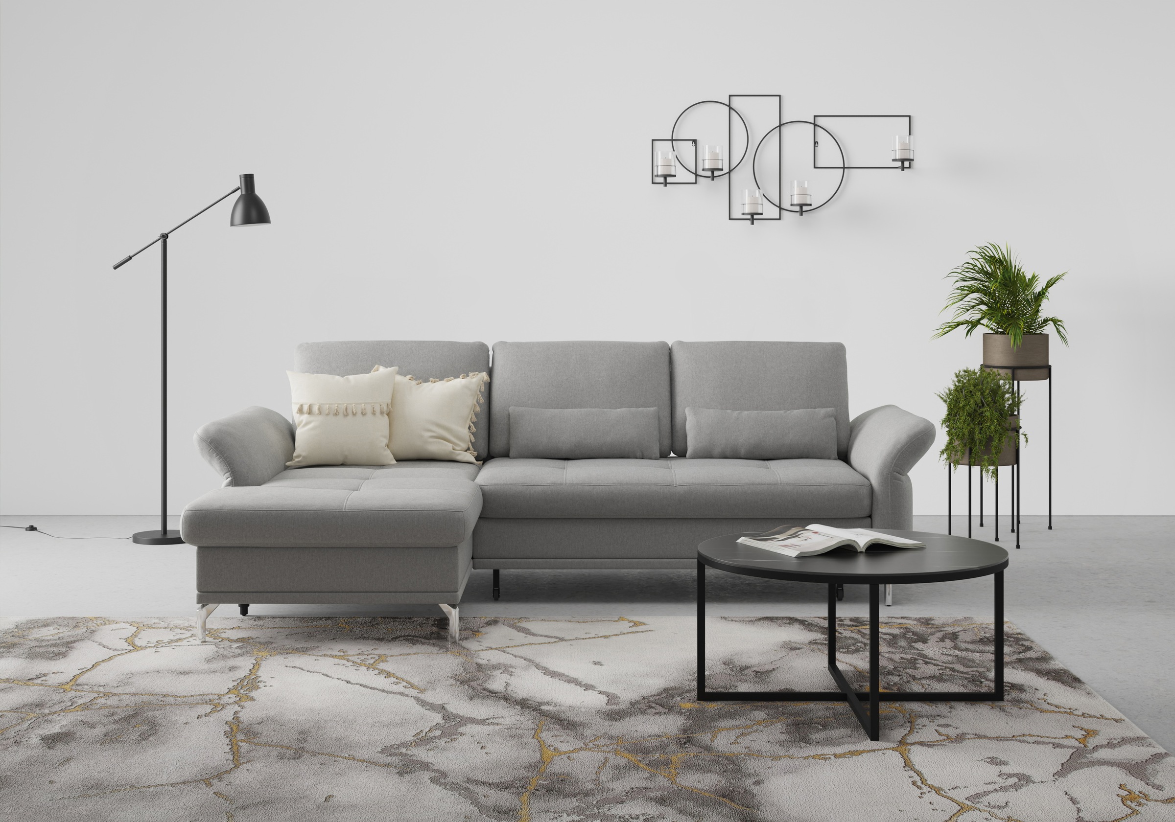 INOSIGN Ecksofa »Palm Beach L-Form«, Federkern, mit Sitztiefenverstellung, wahlweise mit Bettfunktion