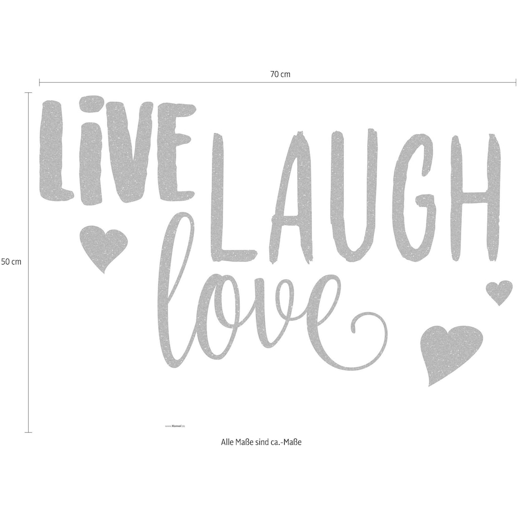 Komar Wandtattoo »LIVE LAUGH LOVE«, (6 St.), 50x70 cm (Breite x Höhe), selbstklebendes Wandtattoo