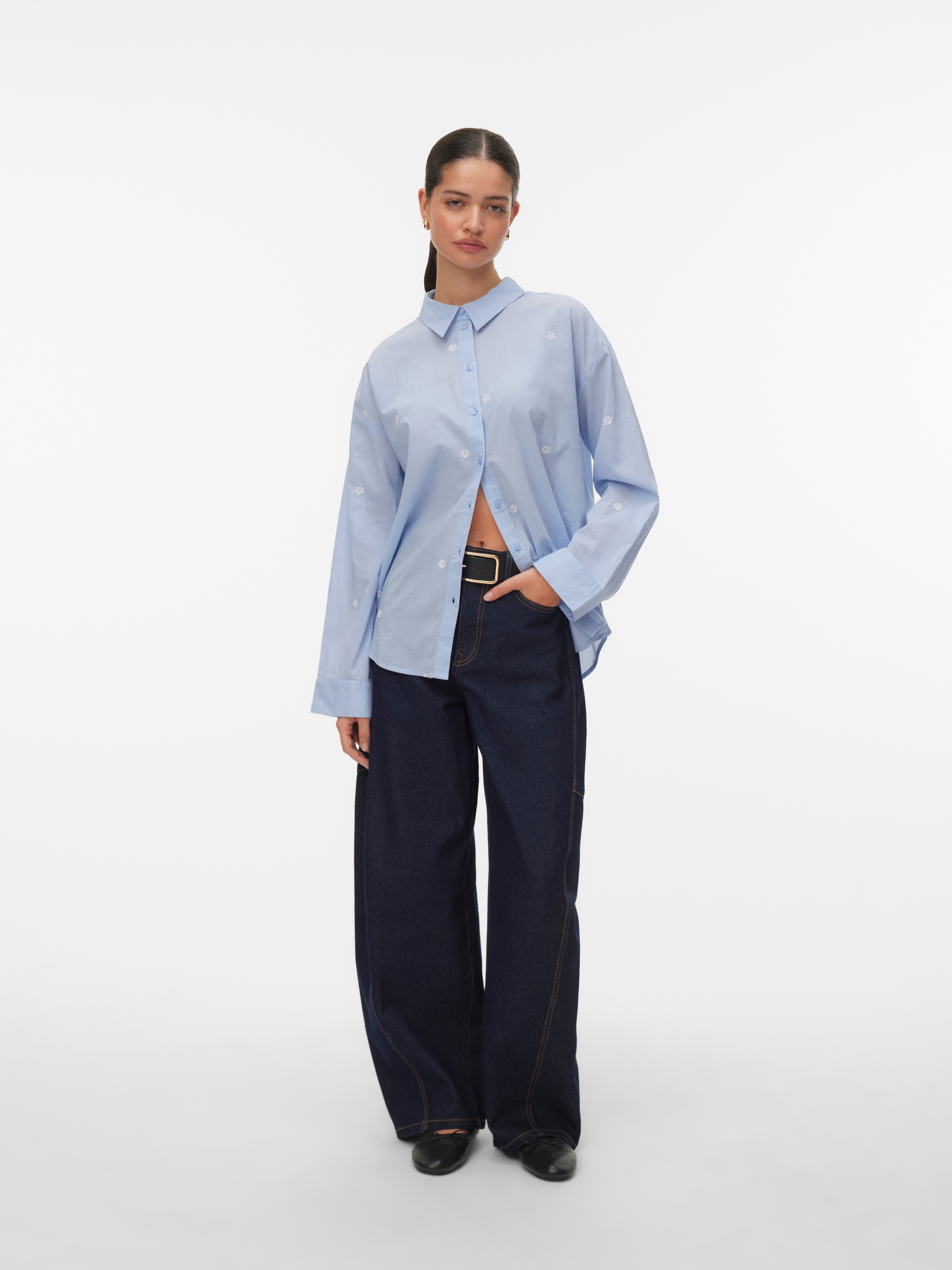 Vero Moda Langarmbluse »VMODONA LS SHIRT WVN NOOS« Baumwolle, regular fit