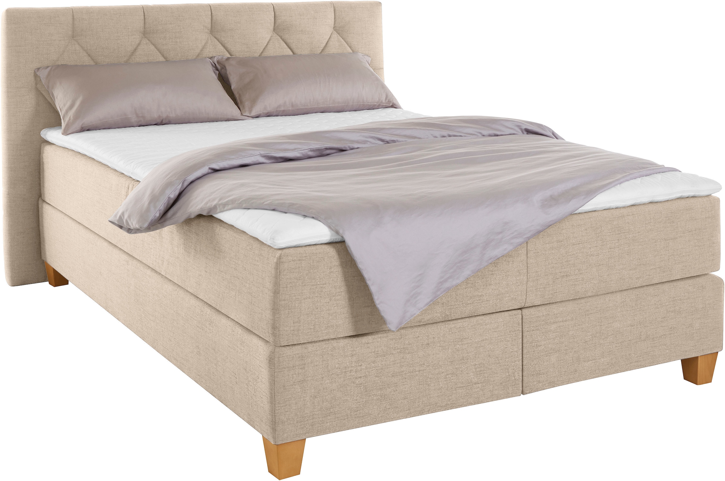 Home affaire Boxspringbett »Harmones« in 3 Breiten, Härtegrad auch im Mix mit je 1 Matratze in H2 und H3