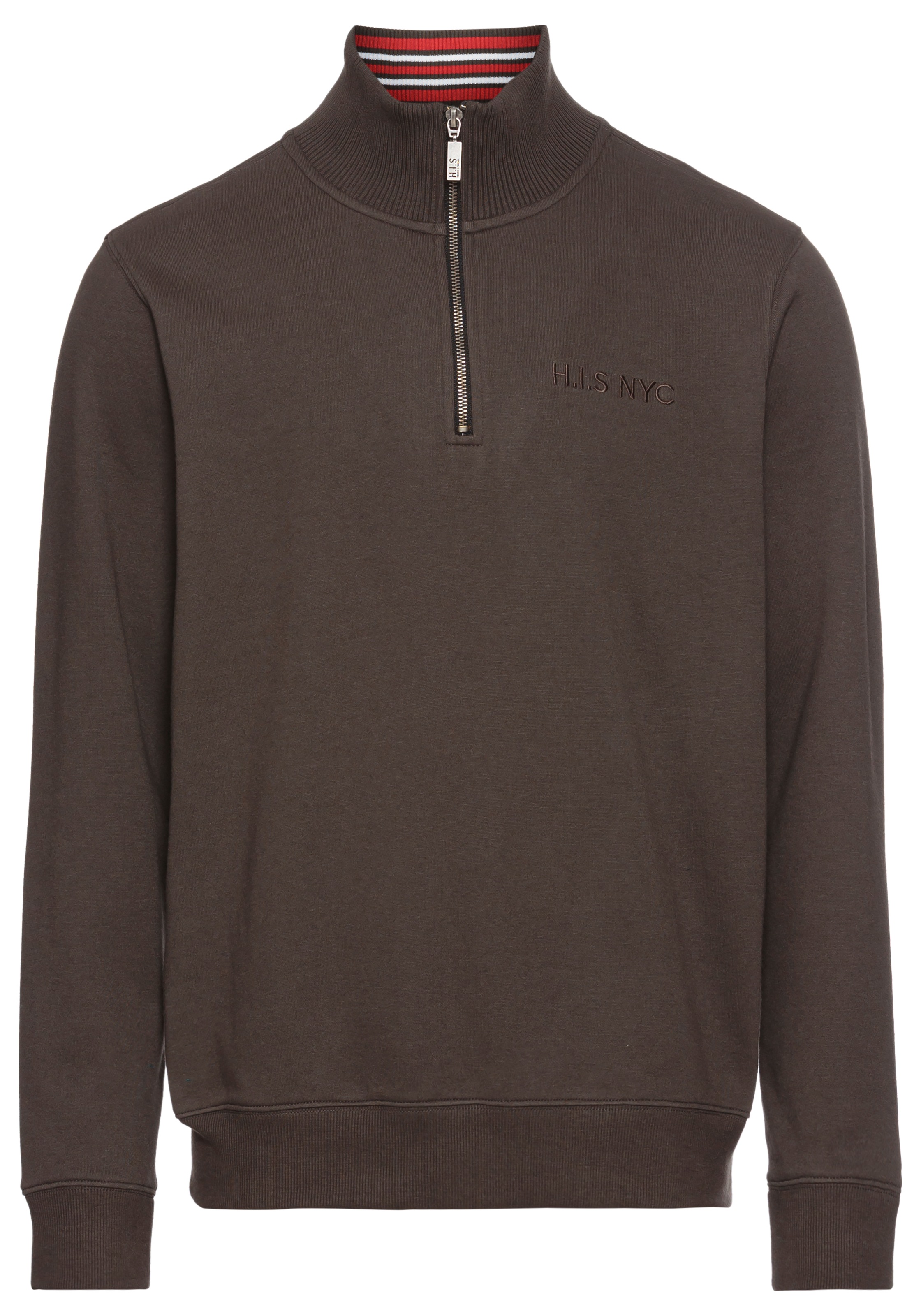 H.I.S Sweatshirt, unifarben, aus dehnbarer Sweatware, mit Logostickerei