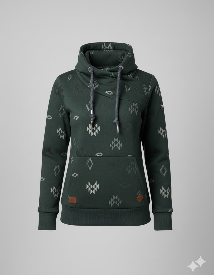 Ragwear Sweatshirt »NESKA AZTEK O«, mit hohem Schalkragen, aus Baumwolle und Polyester, lockere Passform
