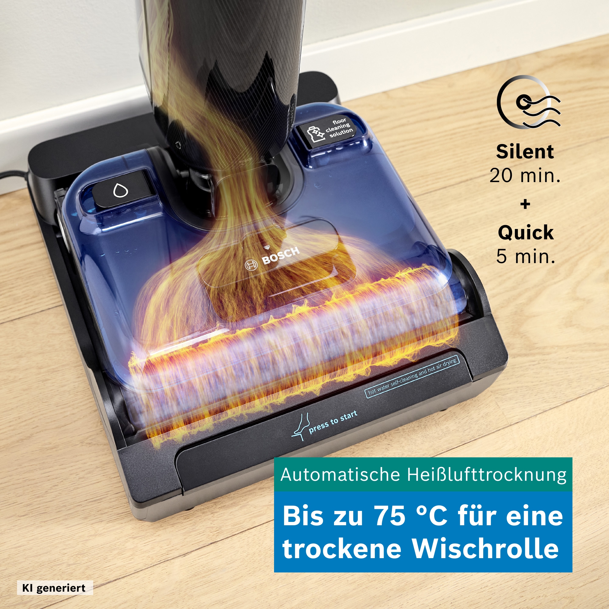 BOSCH Nass-Trocken-Sauger »OneFlow Serie 6 BHF61BM/BHF61BS, Selbstreinigung, 24.000 PA Saugkraft« Saugen & Wischen in einem, Anti-Haarverwicklung