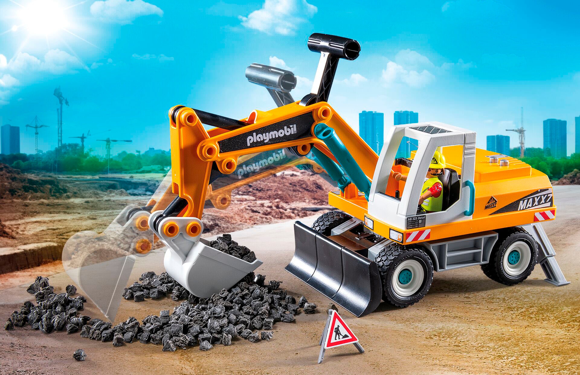 Playmobil® Konstruktions-Spielset »Großer Bagger (71749), Playmobil Action Heroes«, (32 St.), Made in Germany