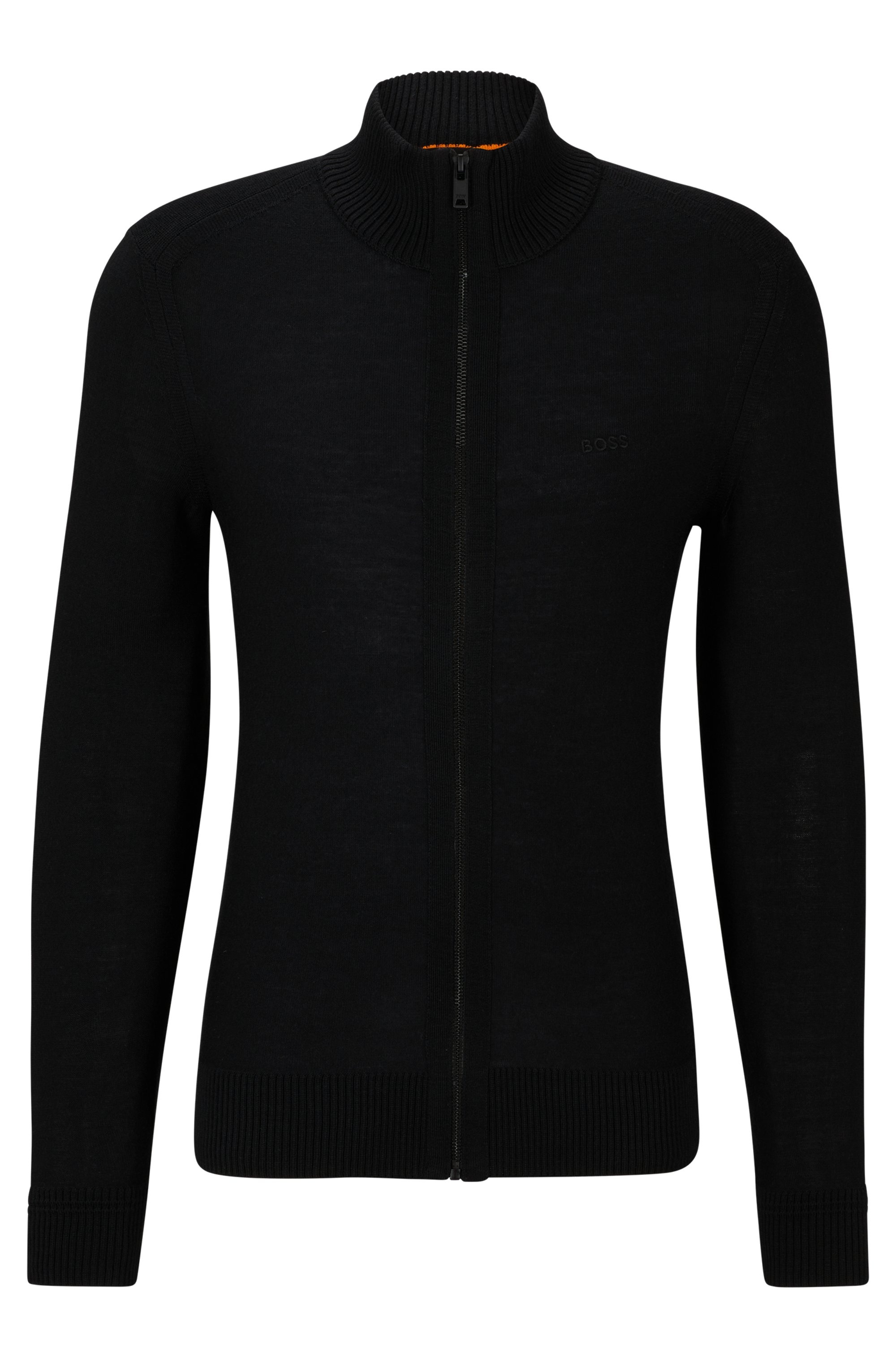 BOSS ORANGE Strickjacke »Avac« mit Logostickerei auf der Brust